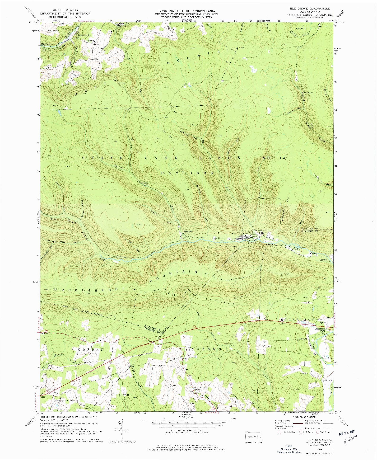 USGS 1:24000-SCALE QUADRANGLE FOR ELK GROVE, PA 1969