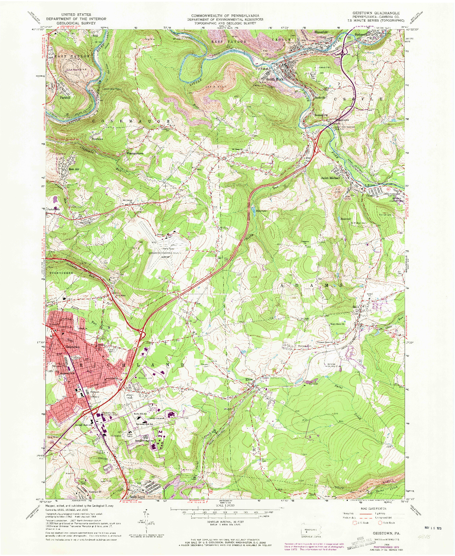 USGS 1:24000-SCALE QUADRANGLE FOR GEISTOWN, PA 1964