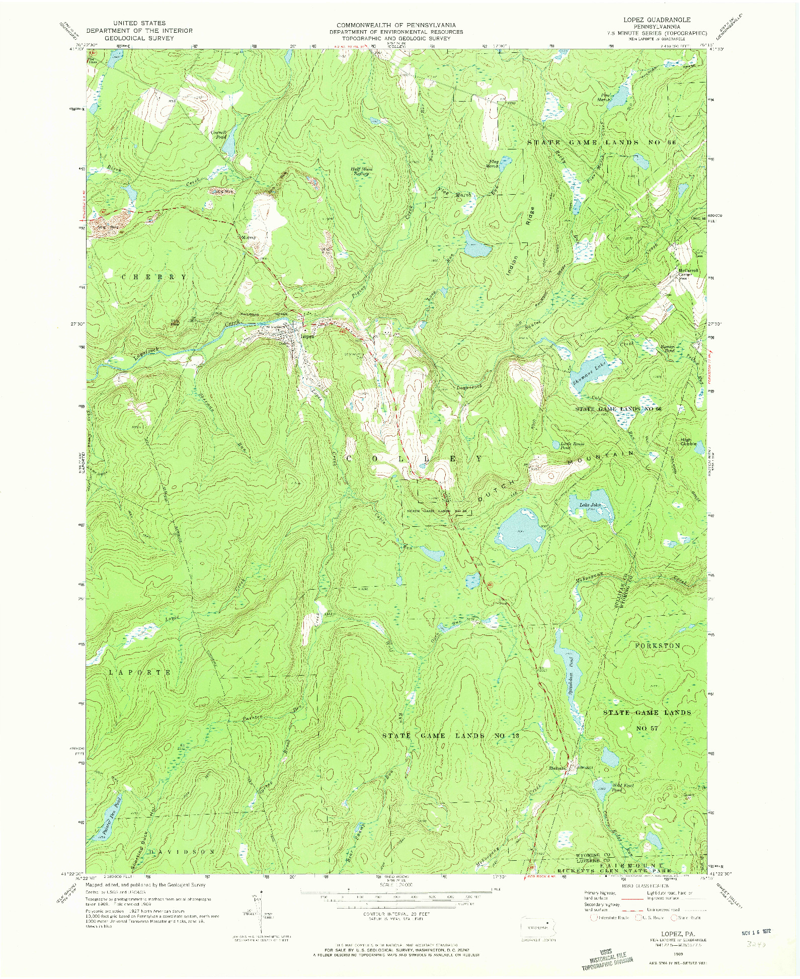 USGS 1:24000-SCALE QUADRANGLE FOR LOPEZ, PA 1969
