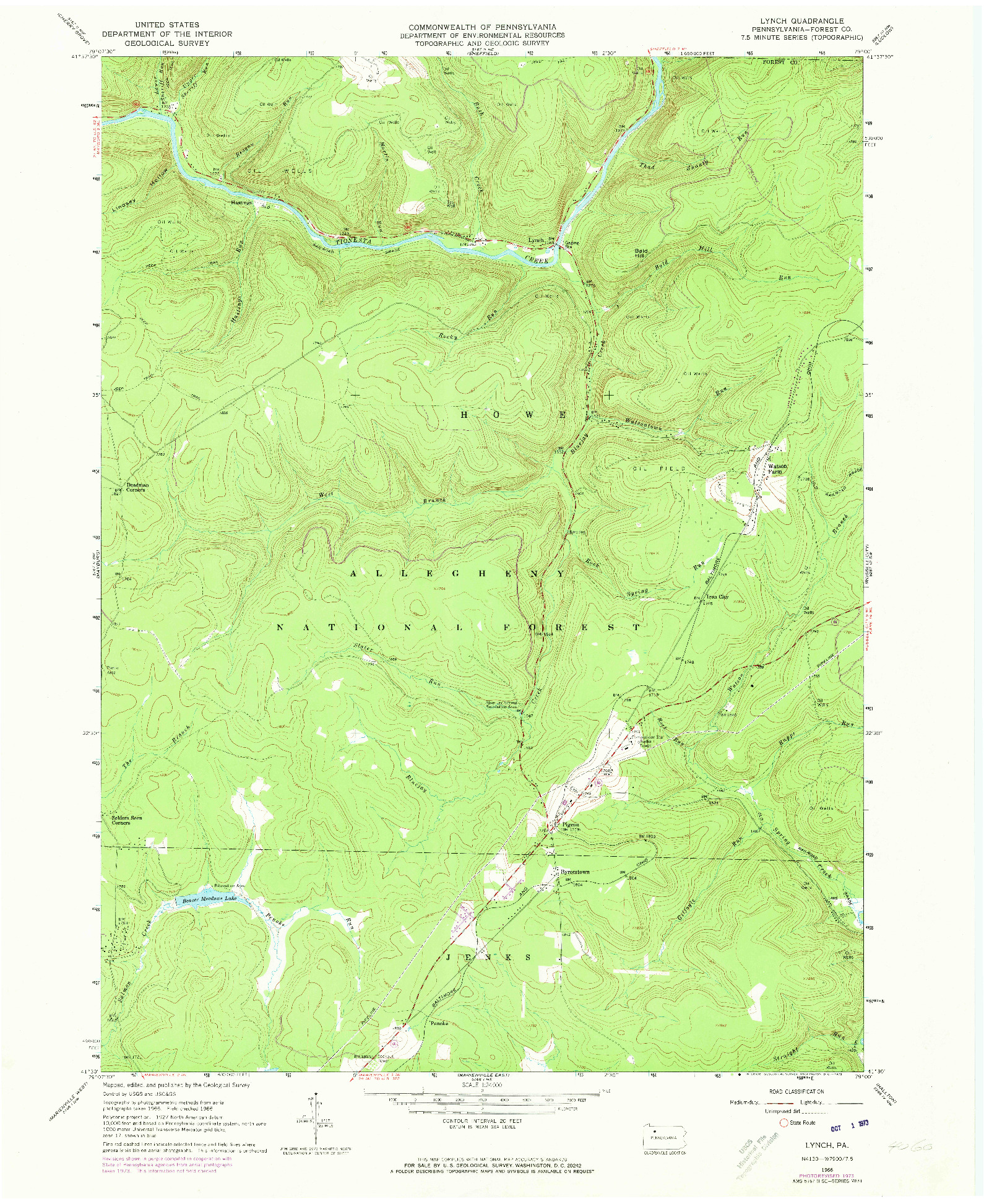 USGS 1:24000-SCALE QUADRANGLE FOR LYNCH, PA 1966