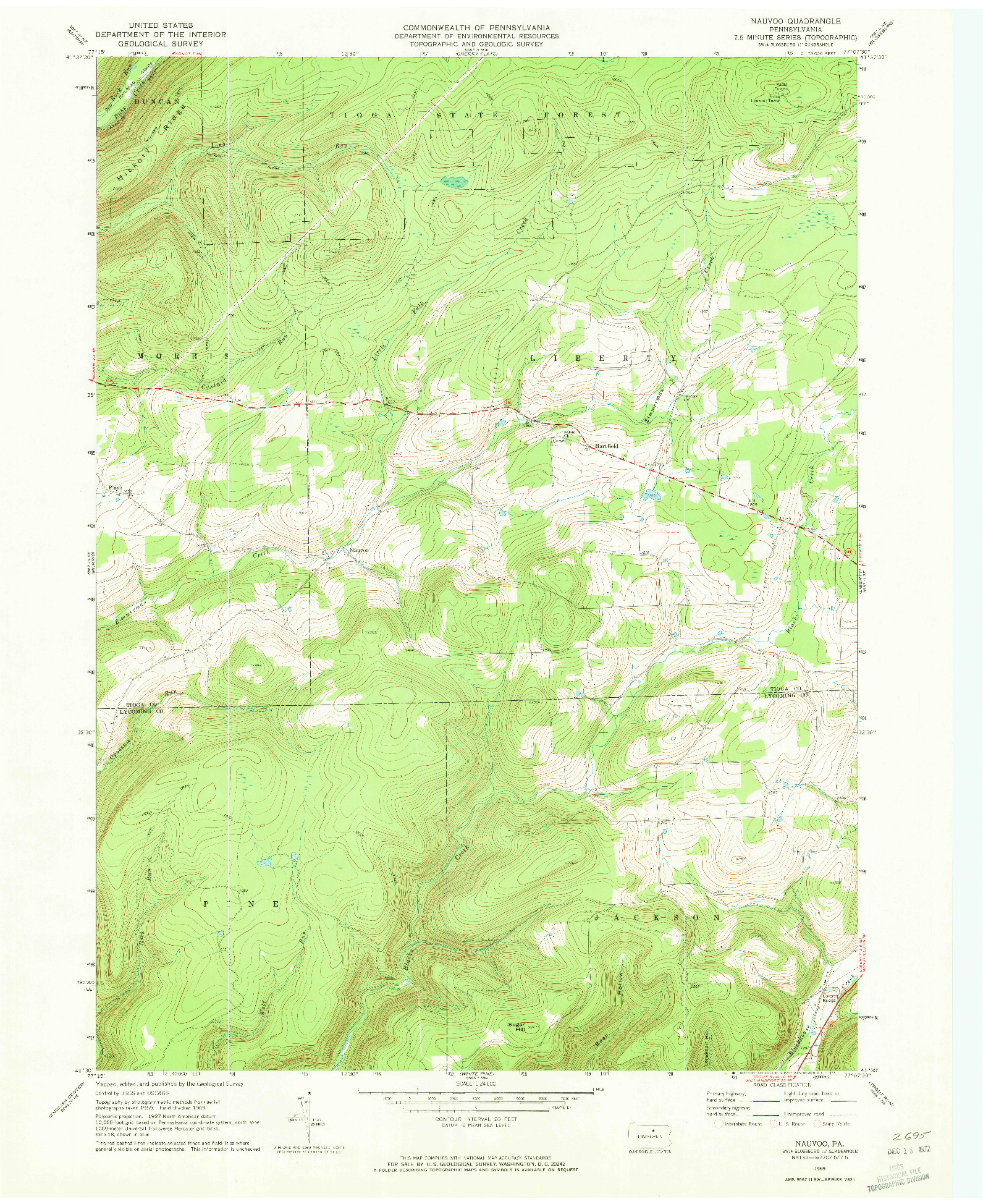 USGS 1:24000-SCALE QUADRANGLE FOR NAUVOO, PA 1969