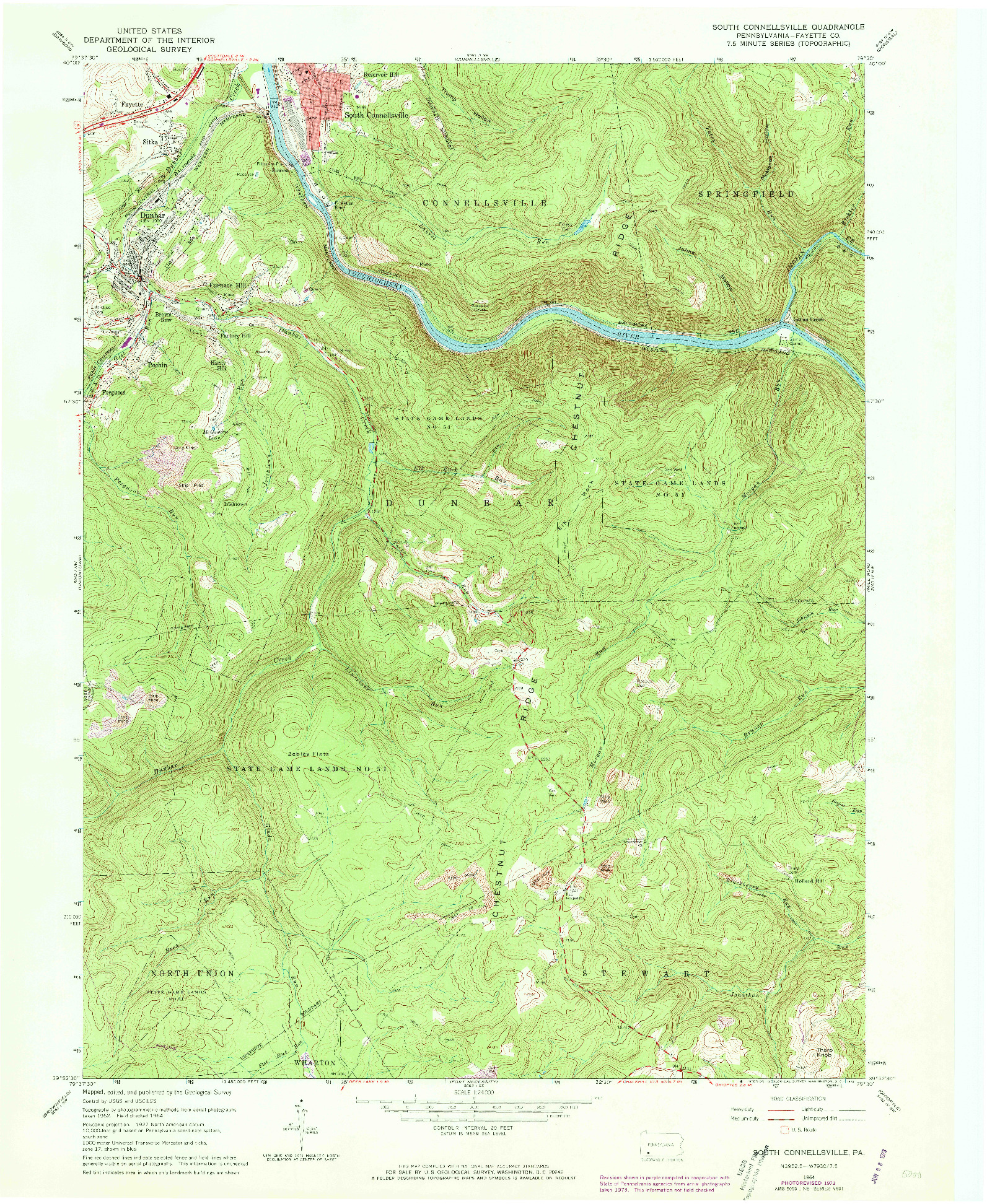 USGS 1:24000-SCALE QUADRANGLE FOR SOUTH CONNELLSVILLE, PA 1964