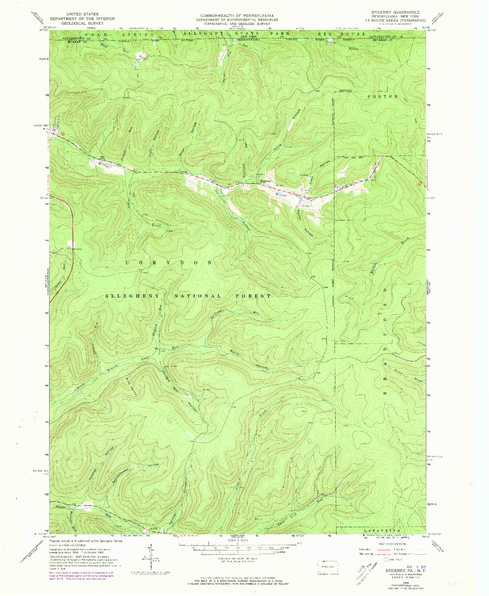 USGS 1:24000-SCALE QUADRANGLE FOR STICKNEY, PA 1966