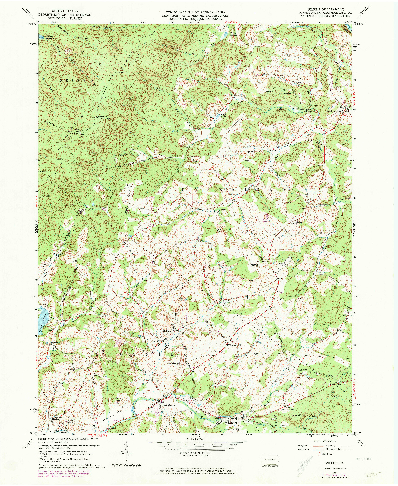 USGS 1:24000-SCALE QUADRANGLE FOR WILPEN, PA 1964