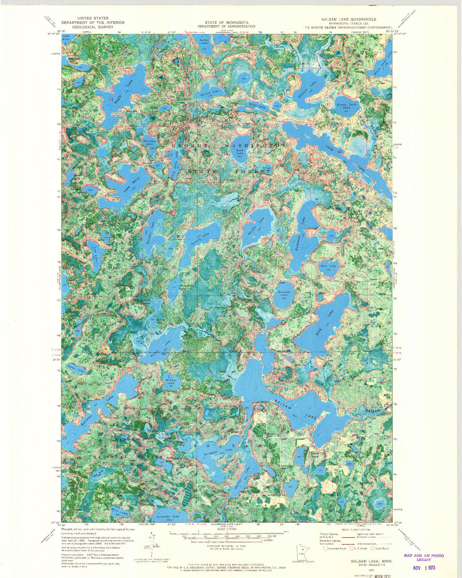USGS 1:24000-SCALE QUADRANGLE FOR BALSAM LAKE, MN 1971