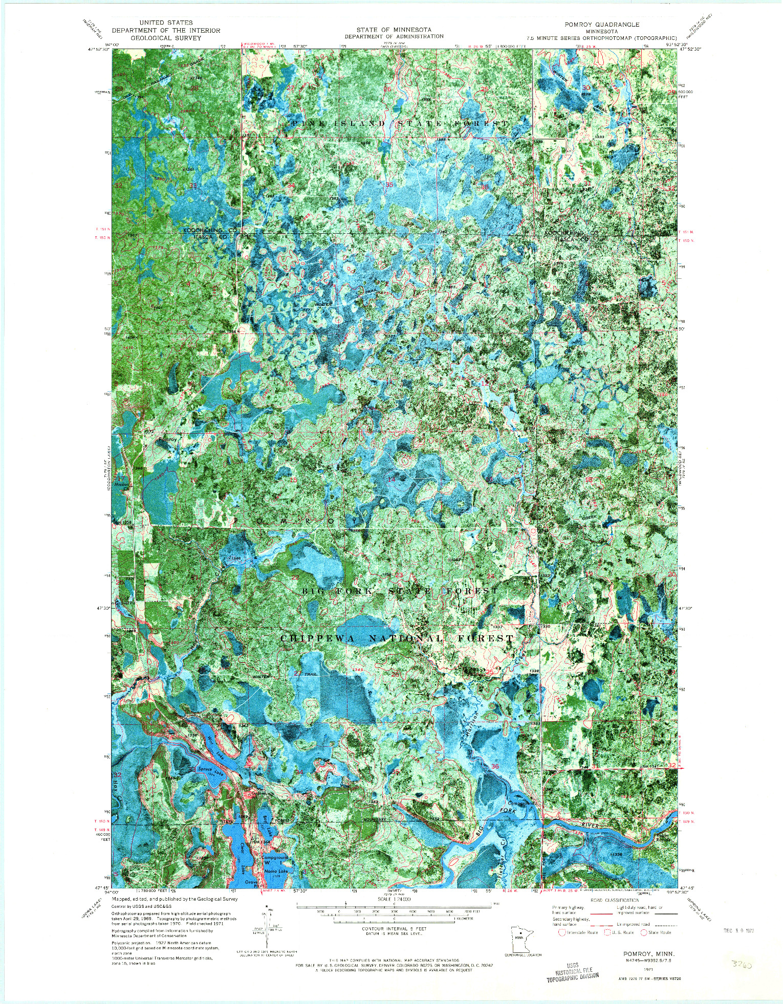 USGS 1:24000-SCALE QUADRANGLE FOR POMROY, MN 1971