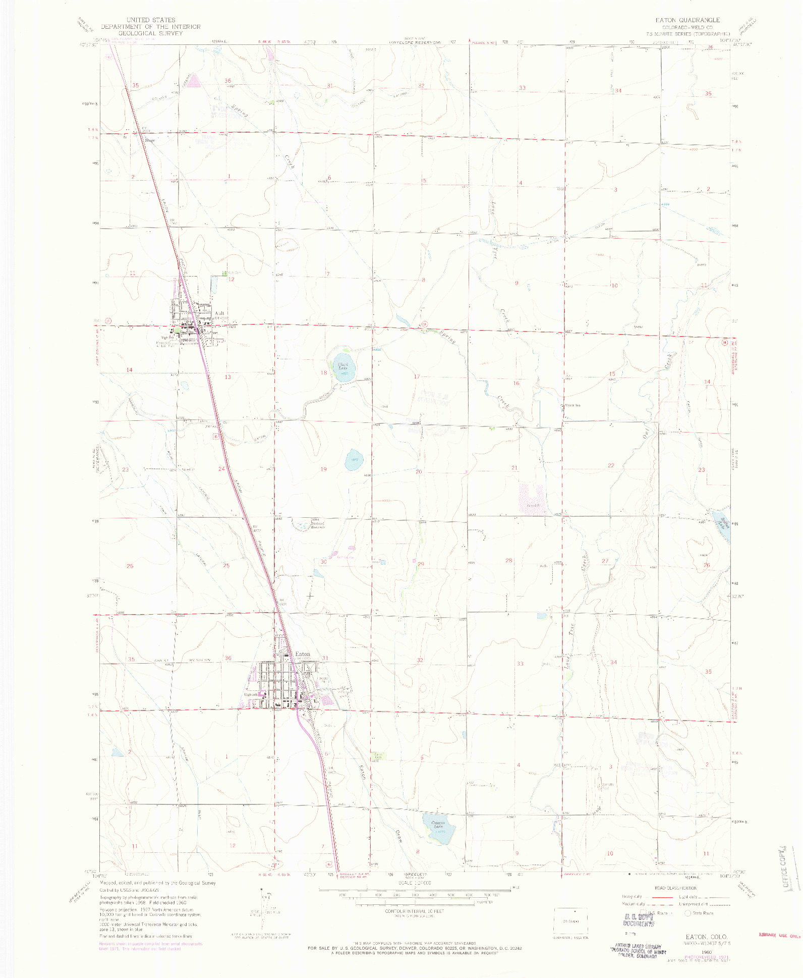 USGS 1:24000-SCALE QUADRANGLE FOR EATON, CO 1960