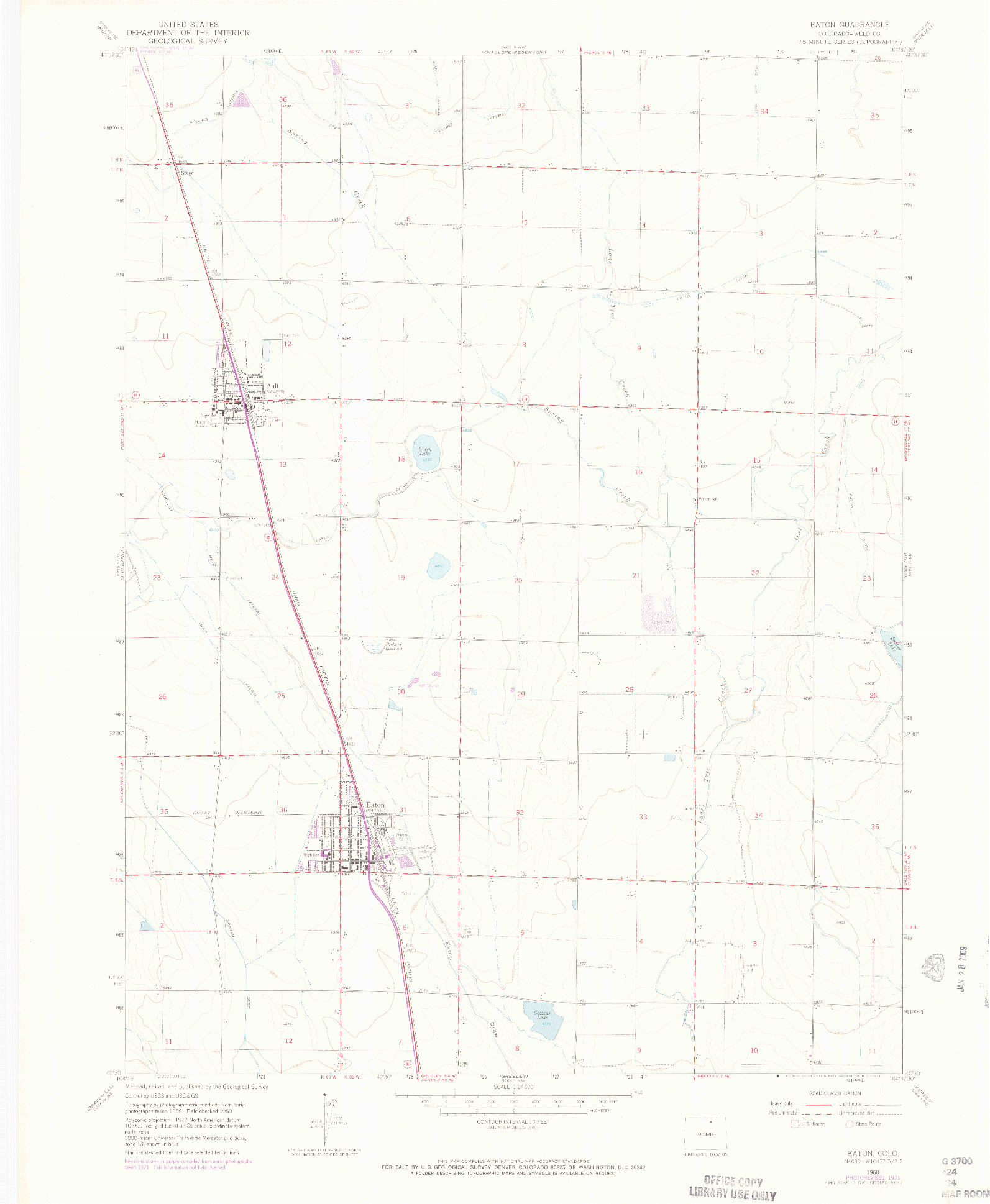 USGS 1:24000-SCALE QUADRANGLE FOR EATON, CO 1960