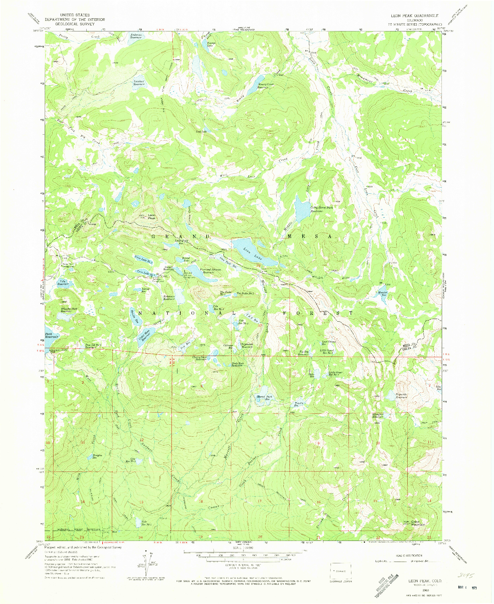 USGS 1:24000-SCALE QUADRANGLE FOR LEON PEAK, CO 1960