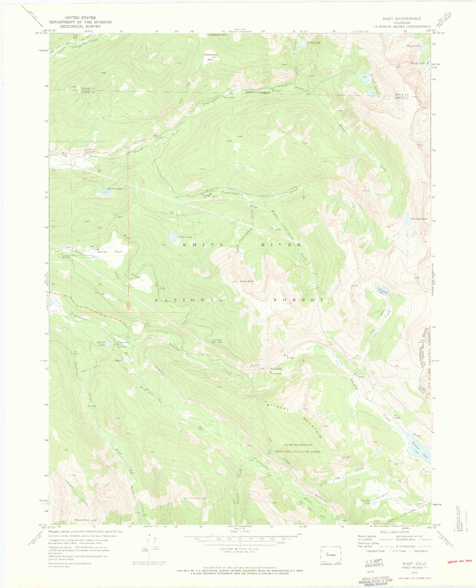 USGS 1:24000-SCALE QUADRANGLE FOR NAST, CO 1970