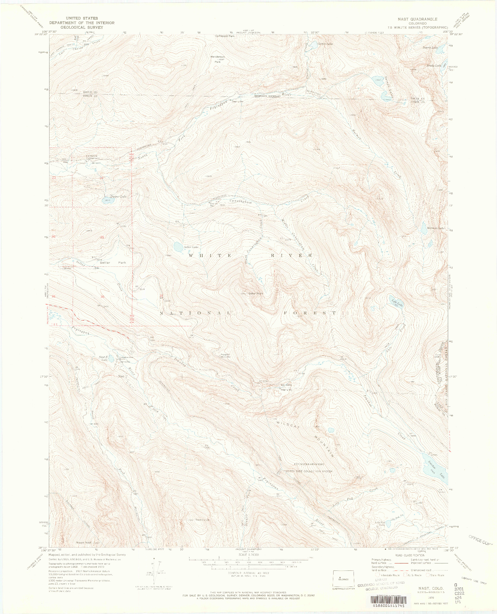 USGS 1:24000-SCALE QUADRANGLE FOR NAST, CO 1970