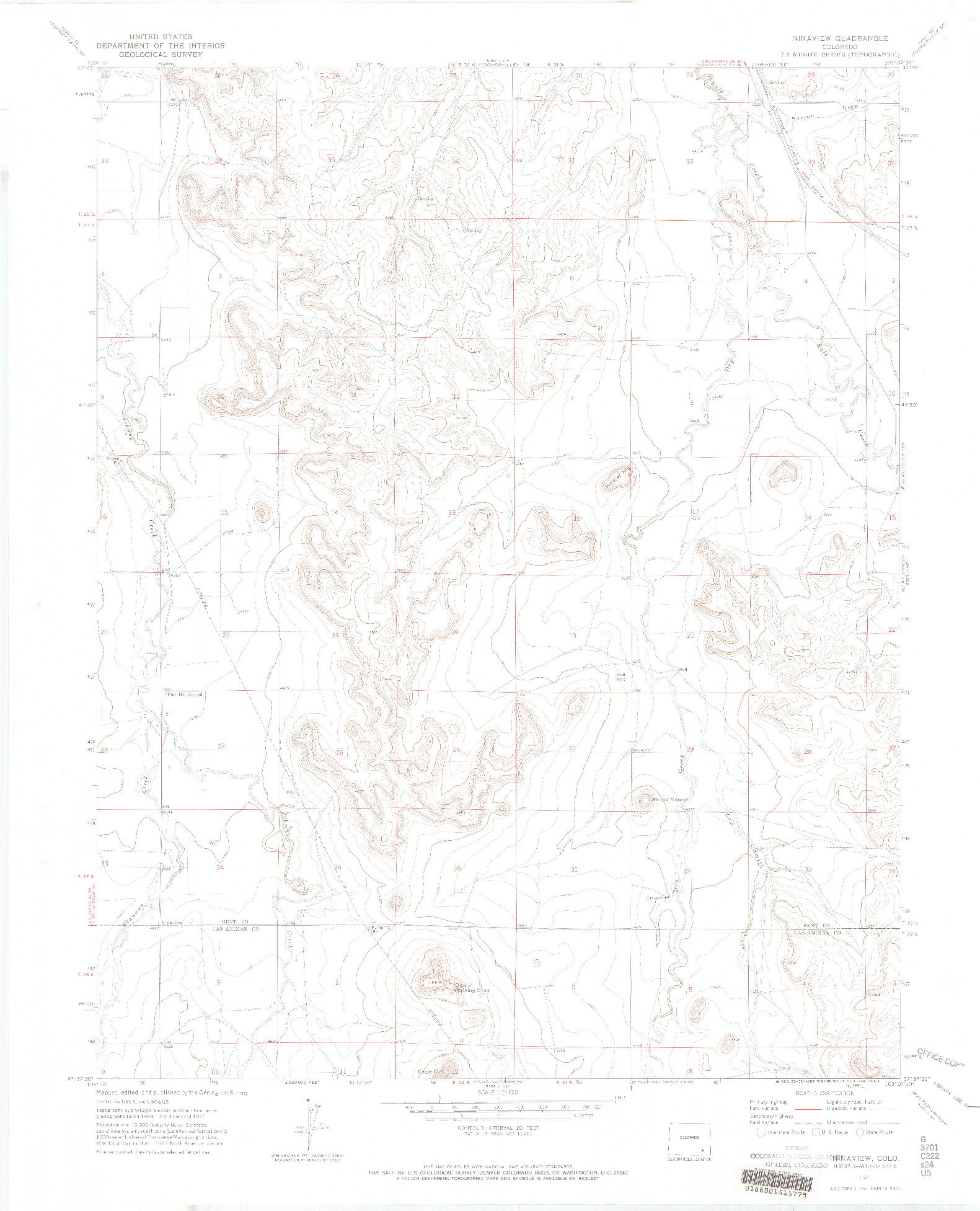 USGS 1:24000-SCALE QUADRANGLE FOR NINAVIEW, CO 1971