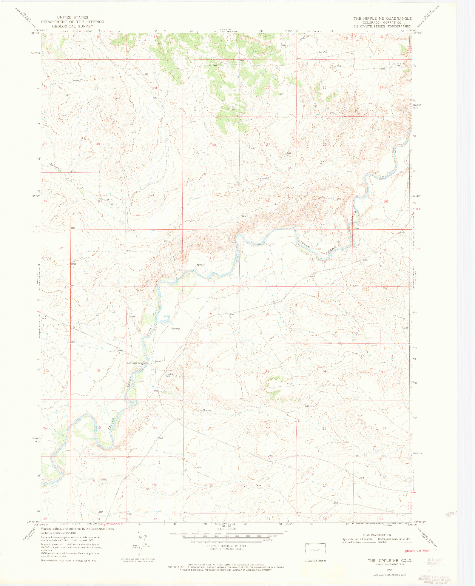 USGS 1:24000-SCALE QUADRANGLE FOR THE NIPPLE NE, CO 1969