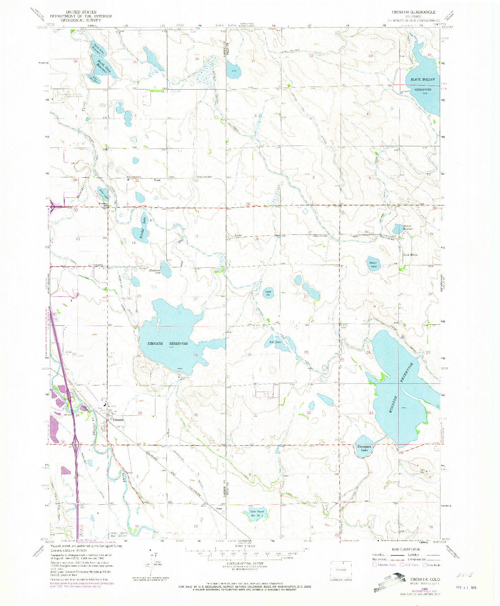 USGS 1:24000-SCALE QUADRANGLE FOR TIMNATH, CO 1960