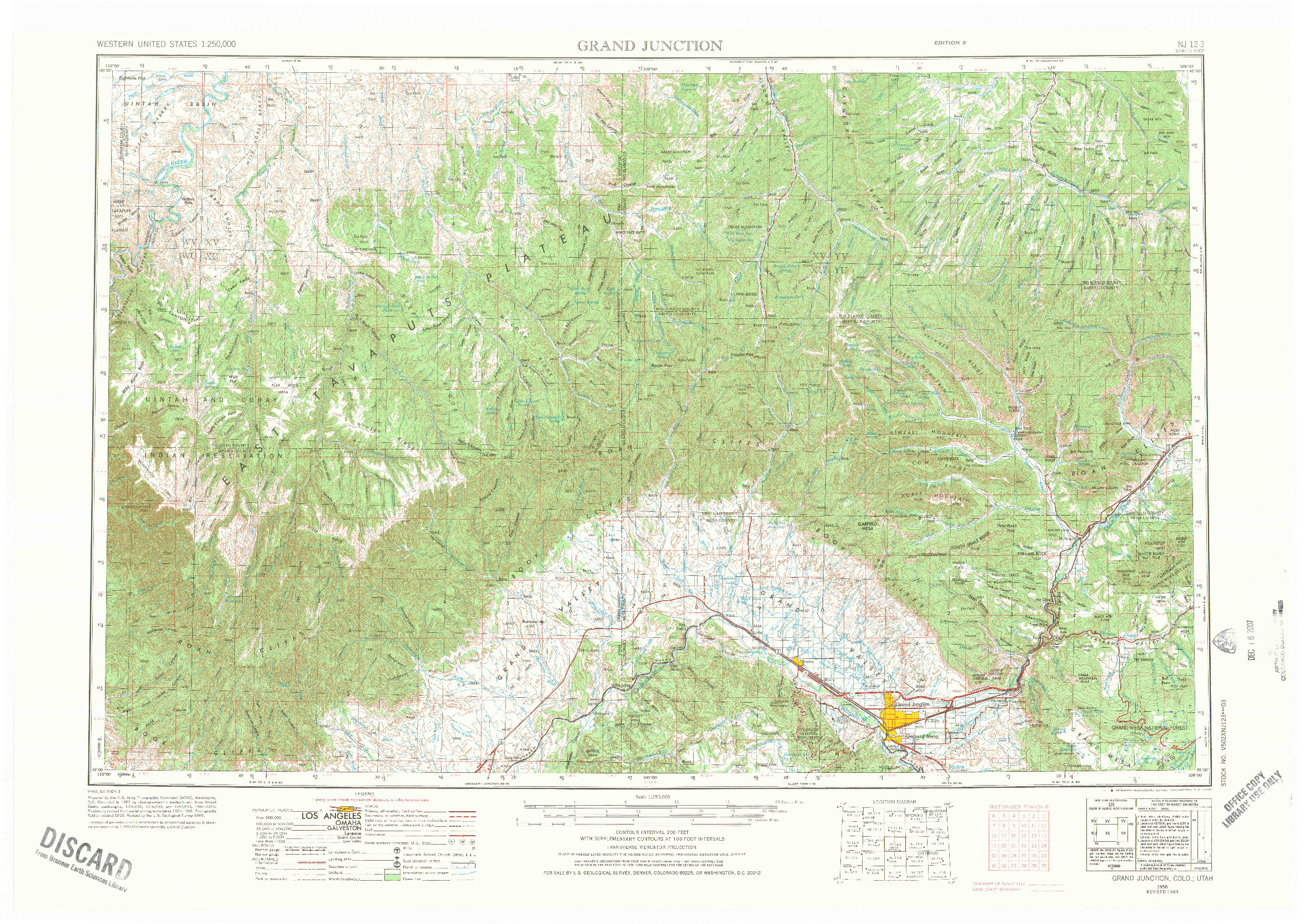 USGS 1:250000-SCALE QUADRANGLE FOR GRAND JUNCTION, CO 1956