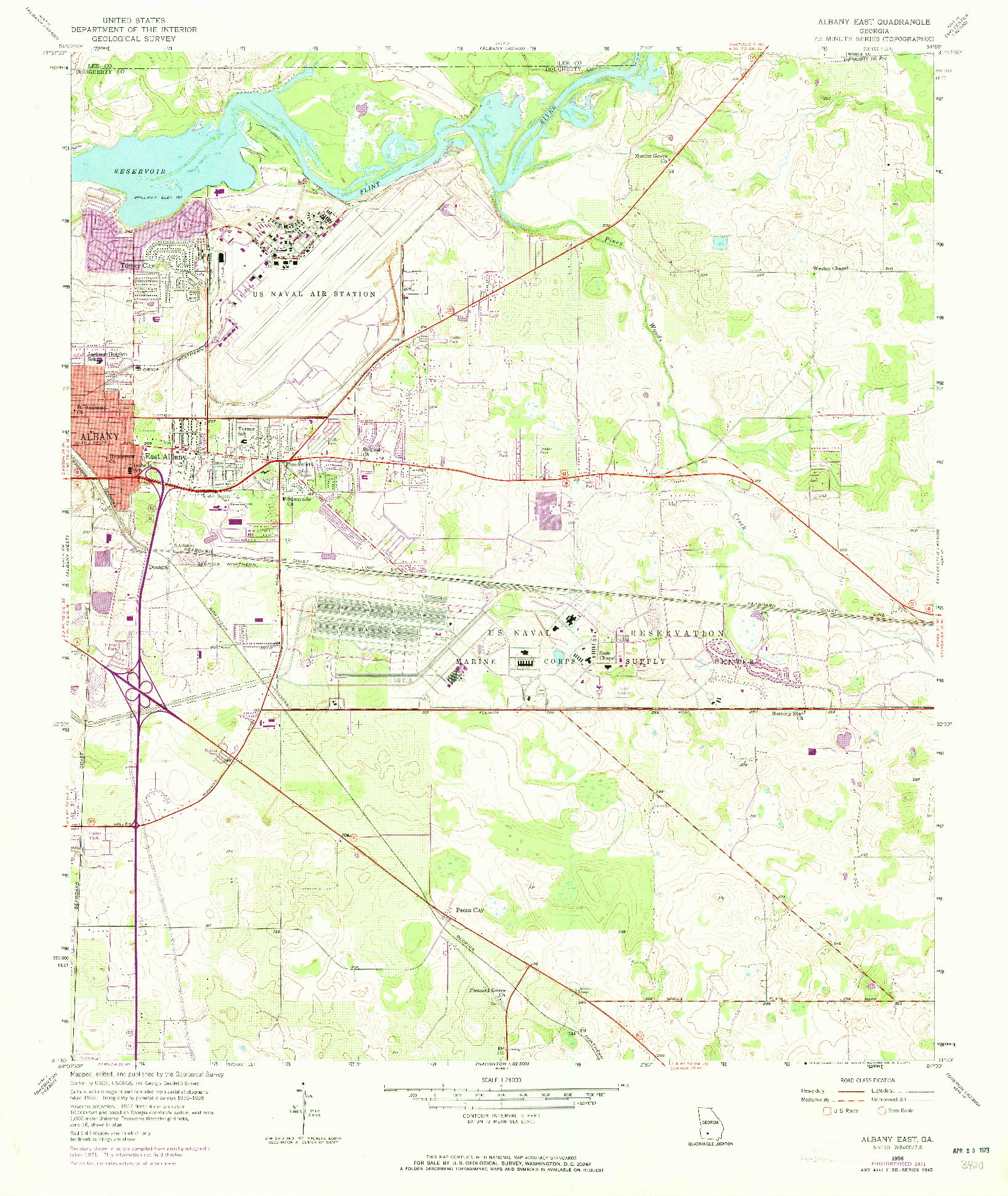 USGS 1:24000-SCALE QUADRANGLE FOR ALBANY EAST, GA 1956