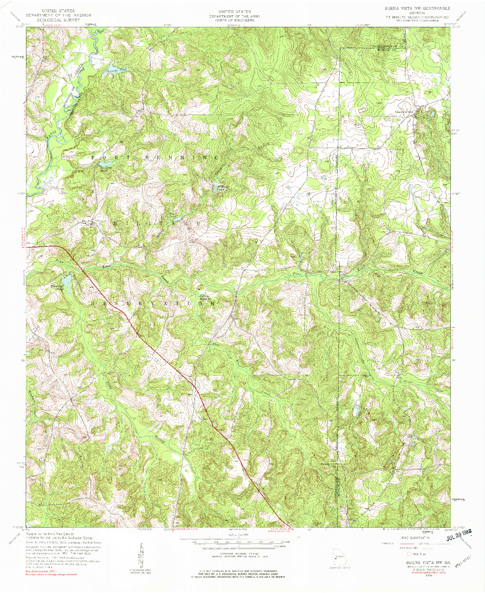 USGS 1:24000-SCALE QUADRANGLE FOR BUENA VISTA NW, GA 1955