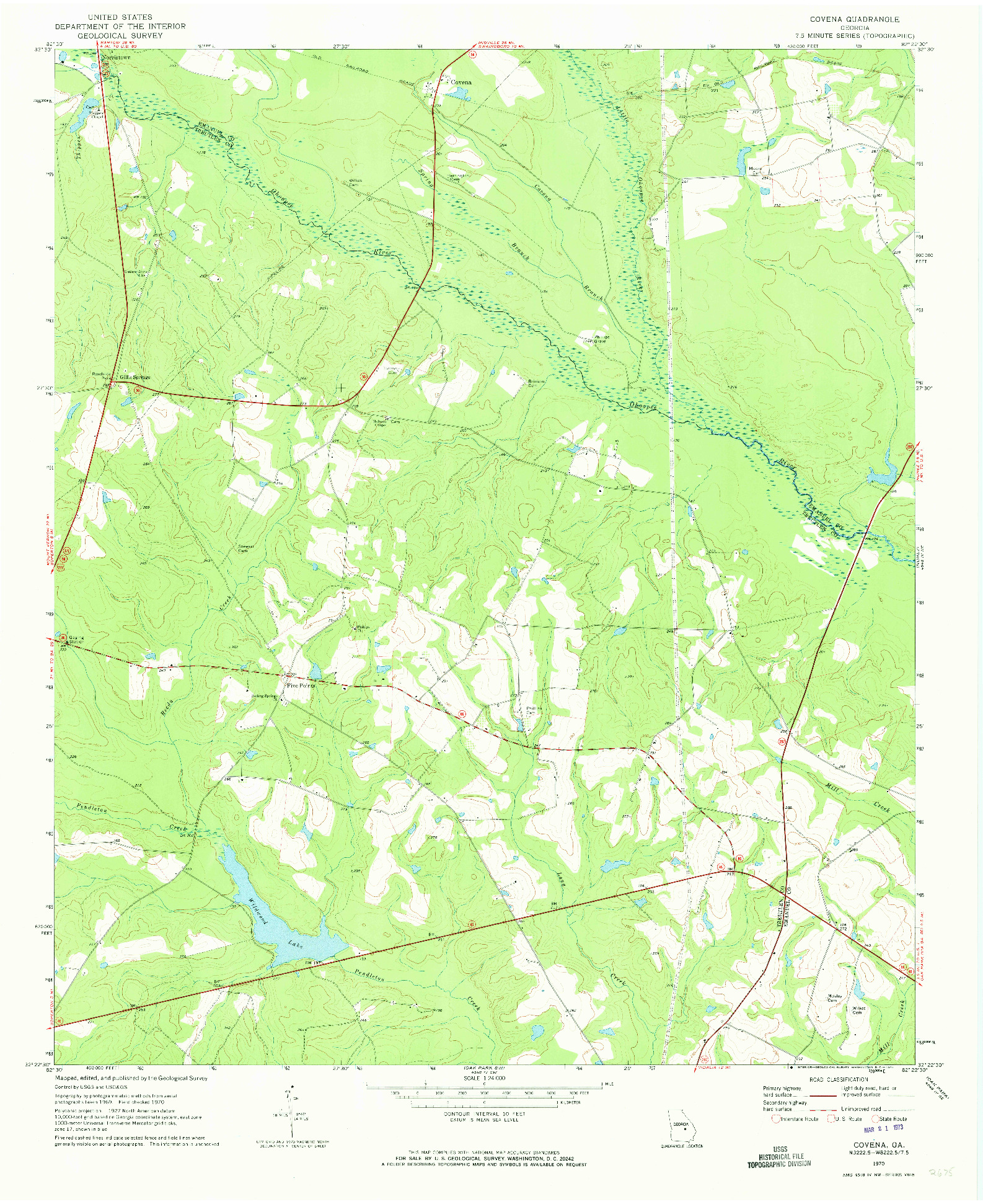 USGS 1:24000-SCALE QUADRANGLE FOR COVENA, GA 1970