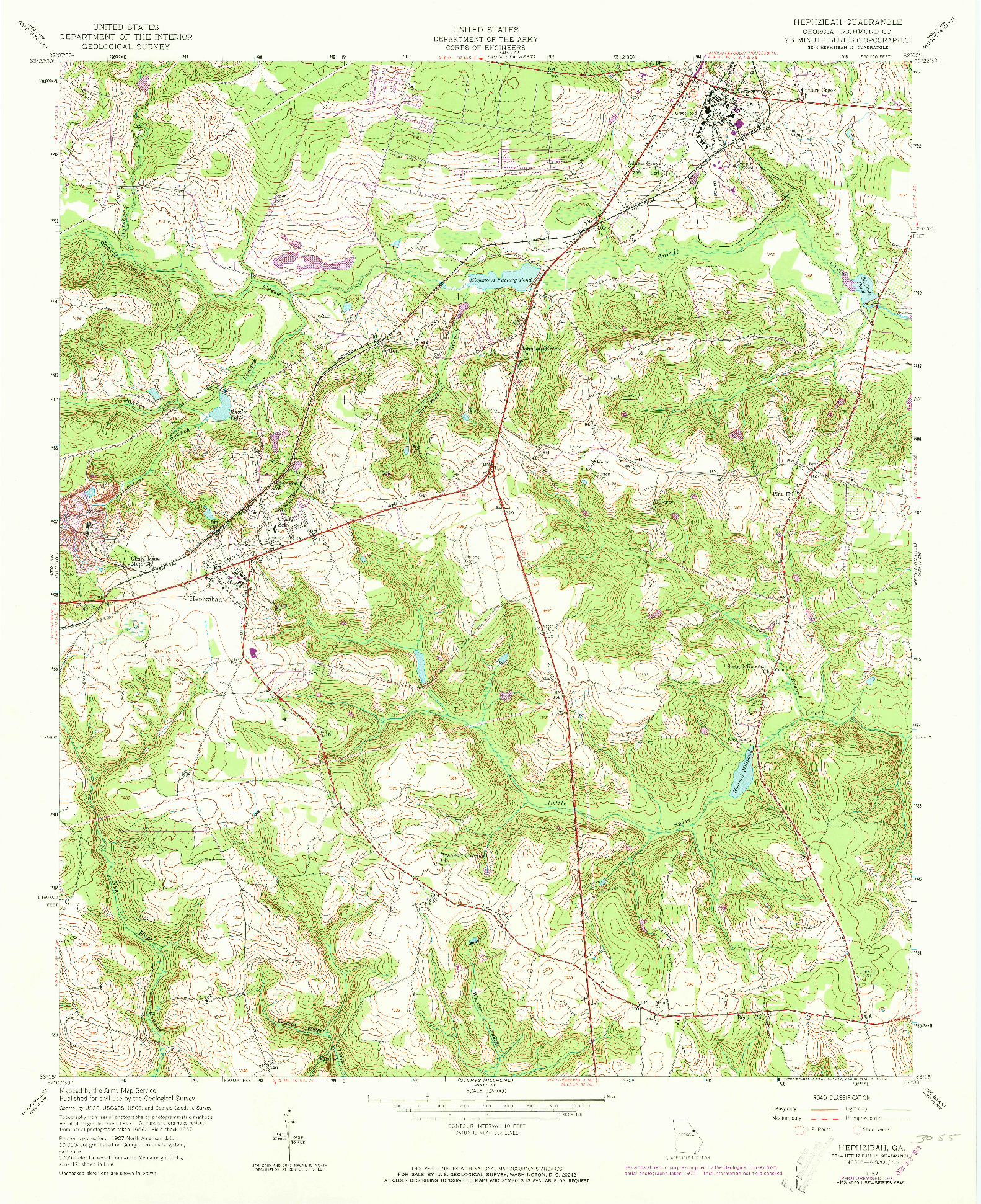 USGS 1:24000-SCALE QUADRANGLE FOR HEPHZIBAH, GA 1957