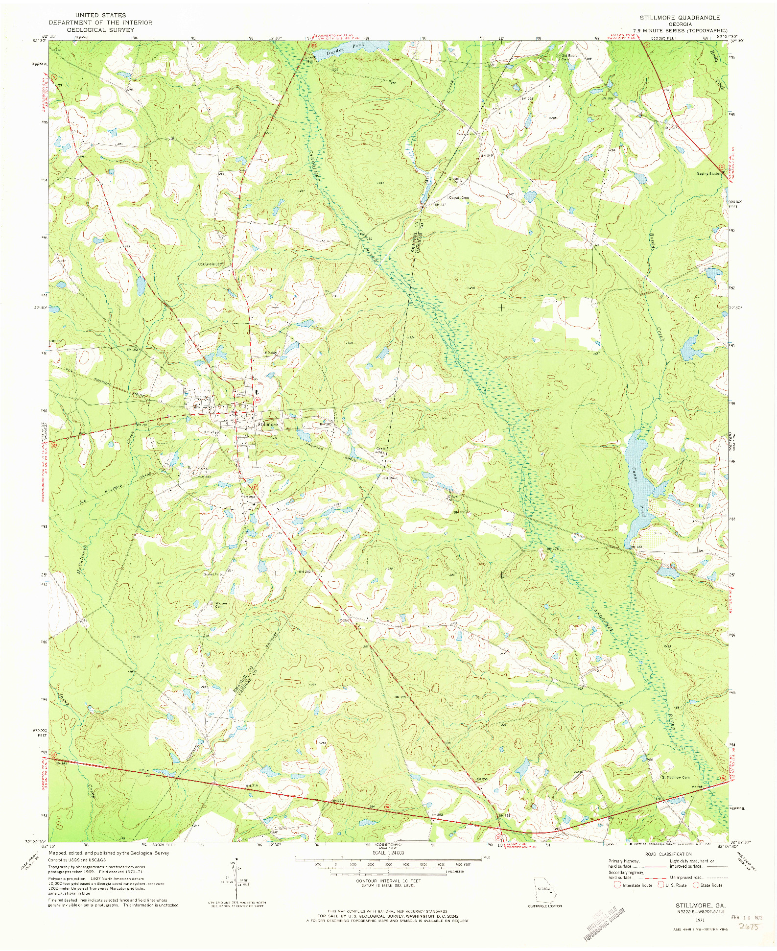 USGS 1:24000-SCALE QUADRANGLE FOR STILLMORE, GA 1971
