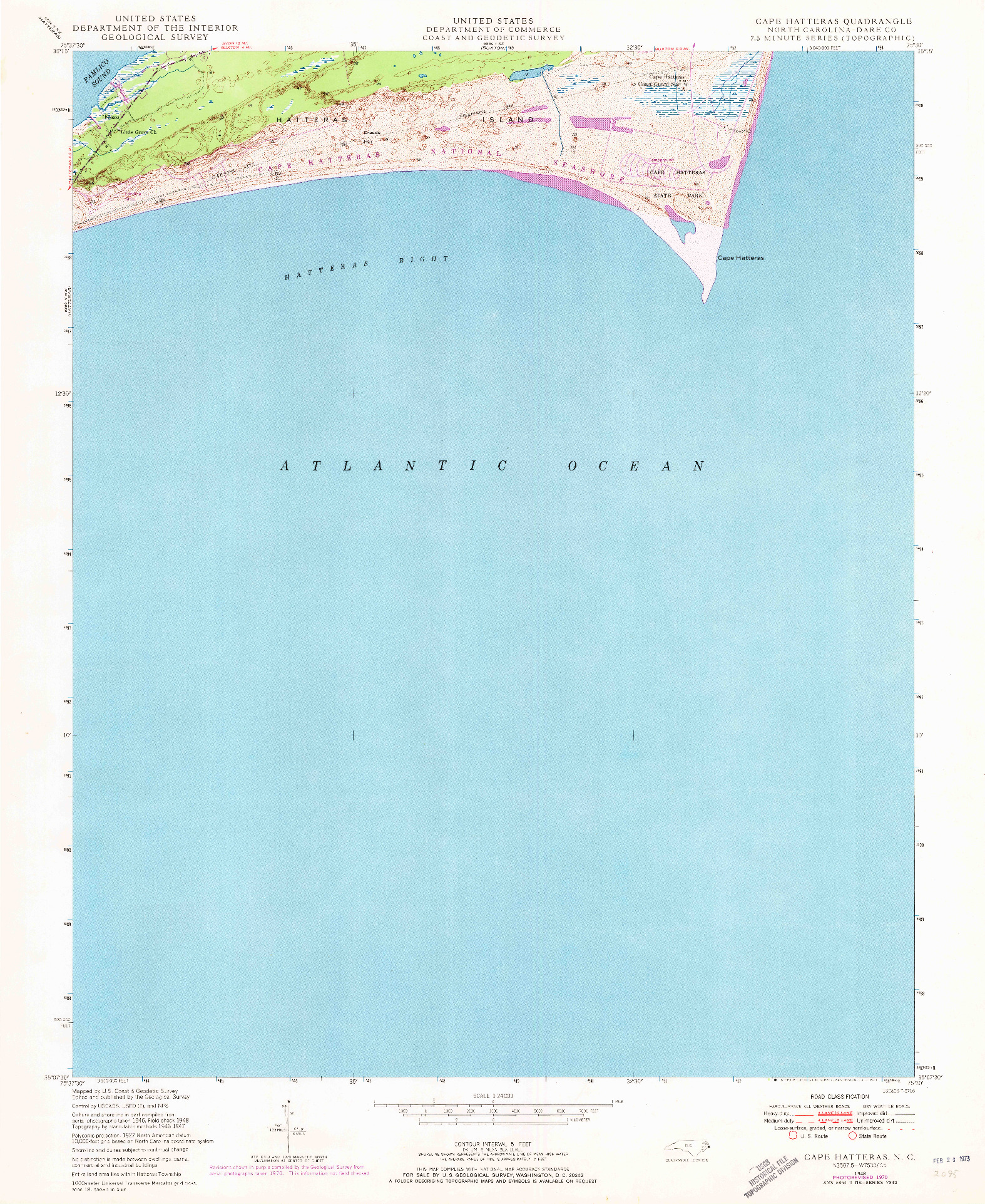 USGS 1:24000-SCALE QUADRANGLE FOR CAPE HATTERAS, NC 1948