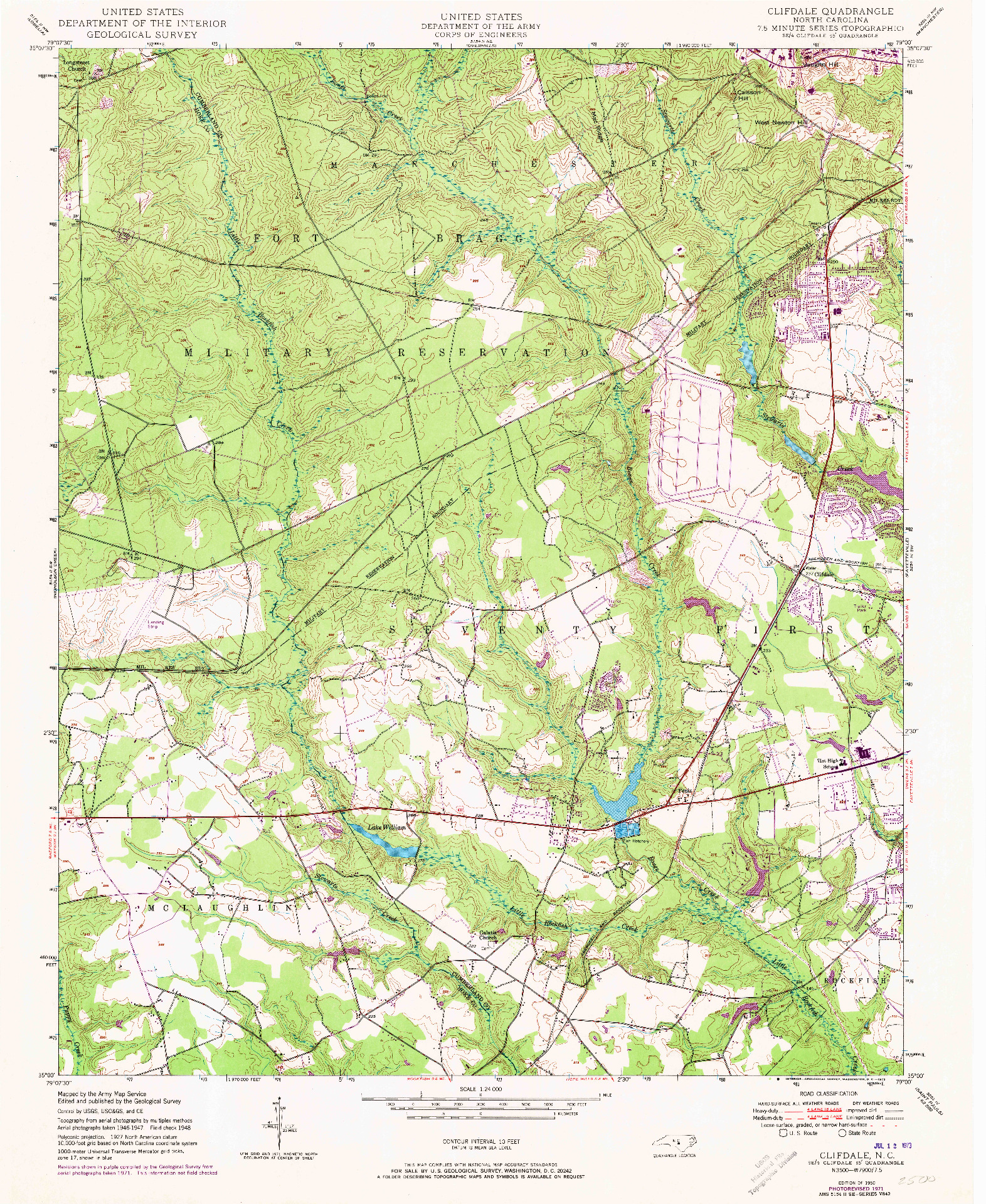 USGS 1:24000-SCALE QUADRANGLE FOR CLIFDALE, NC 1950