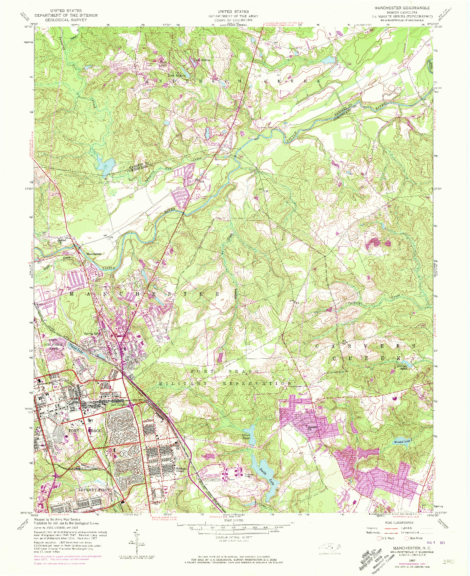 USGS 1:24000-SCALE QUADRANGLE FOR MANCHESTER, NC 1957