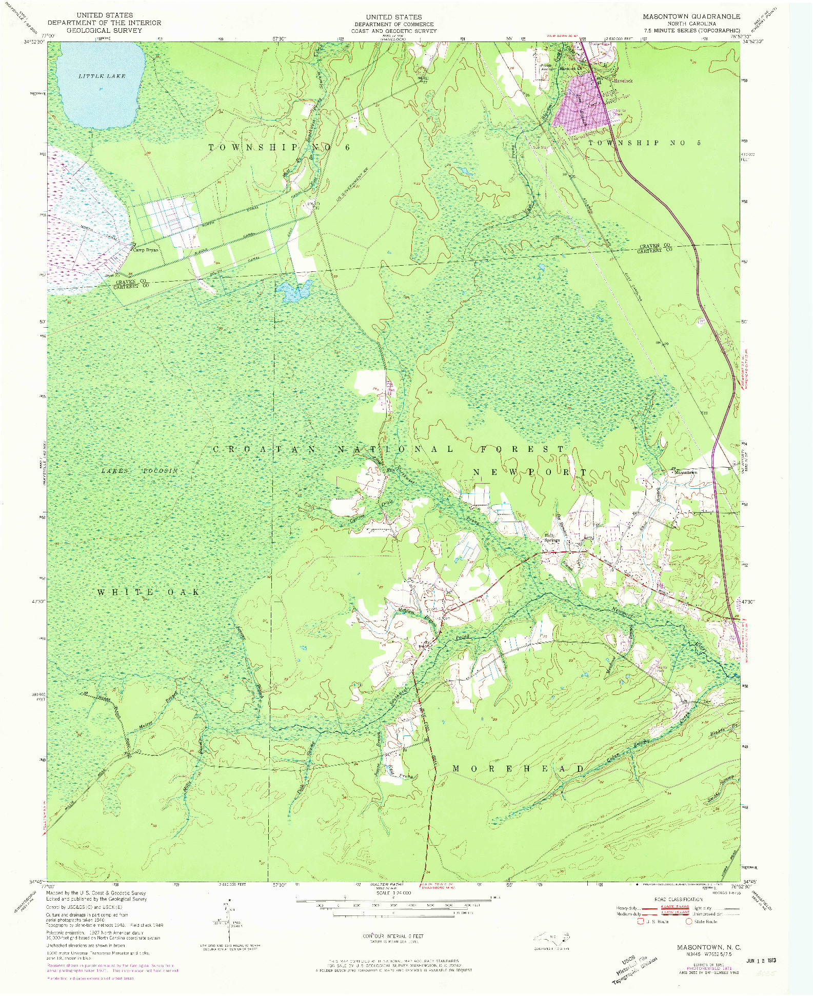 USGS 1:24000-SCALE QUADRANGLE FOR MASONTOWN, NC 1951