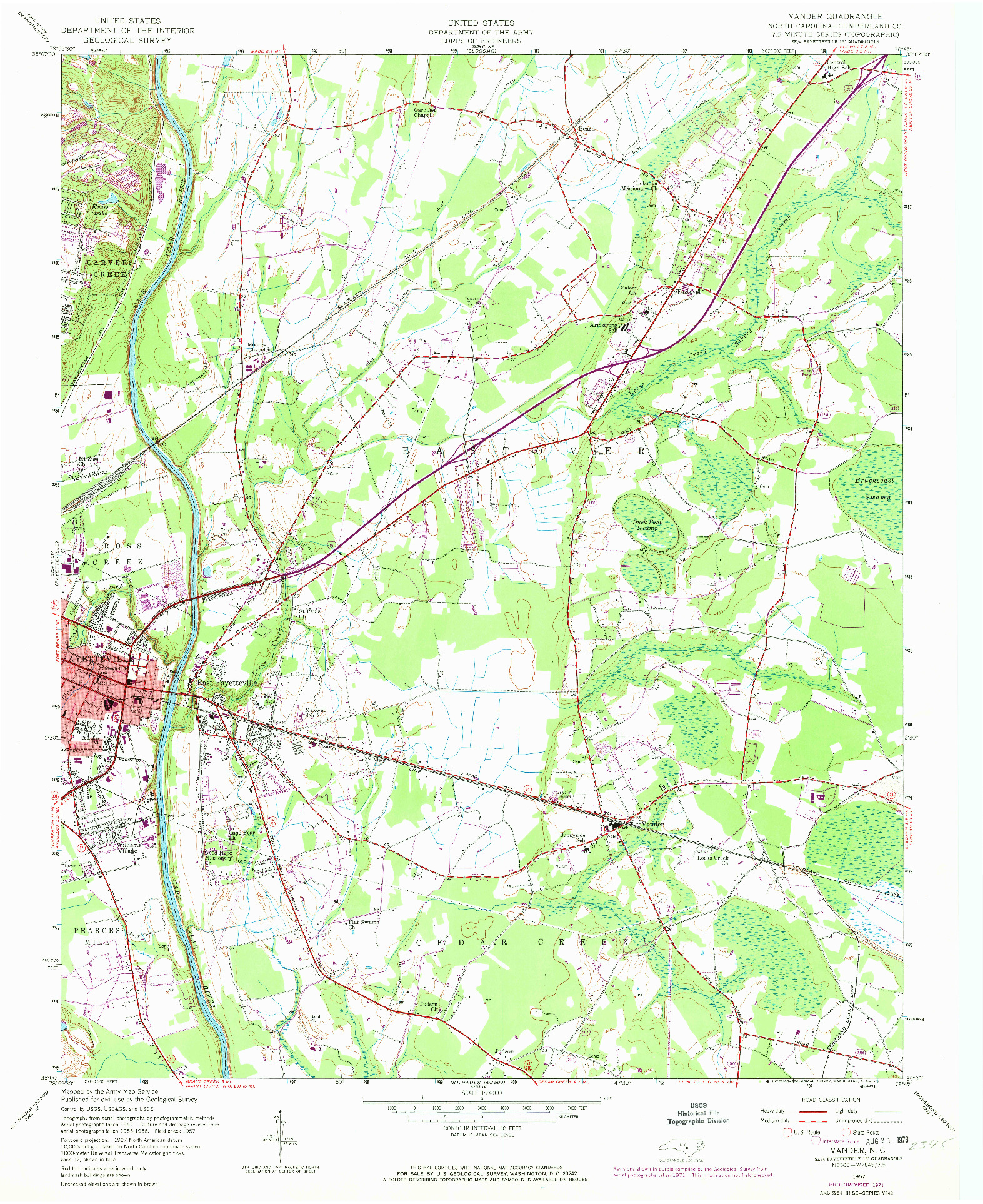 USGS 1:24000-SCALE QUADRANGLE FOR VANDER, NC 1957