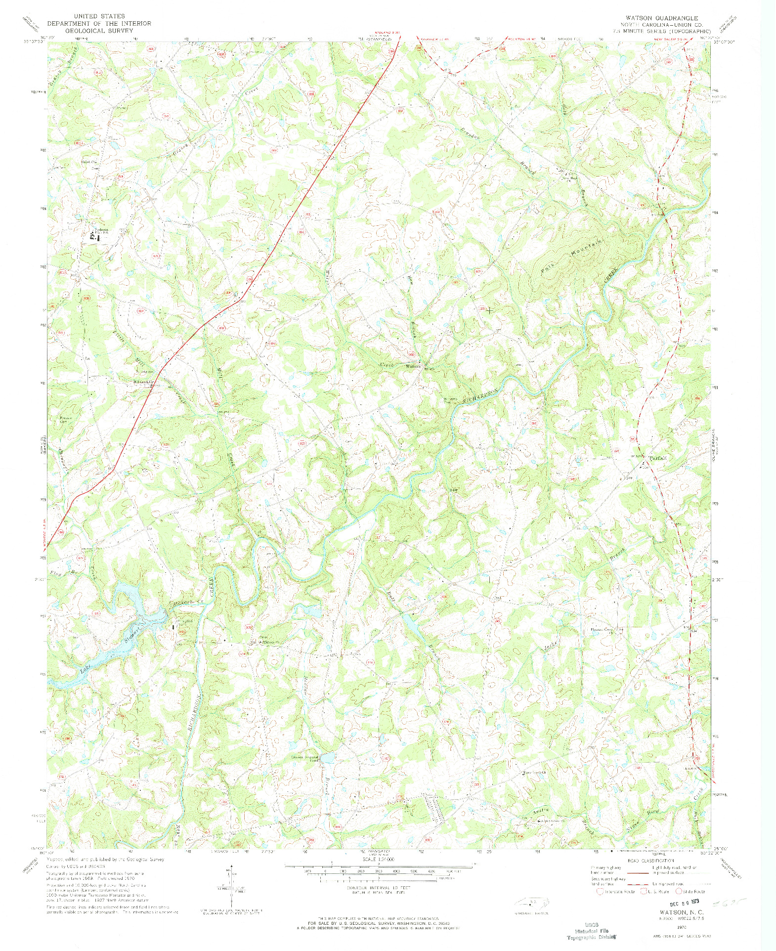 USGS 1:24000-SCALE QUADRANGLE FOR WATSON, NC 1970