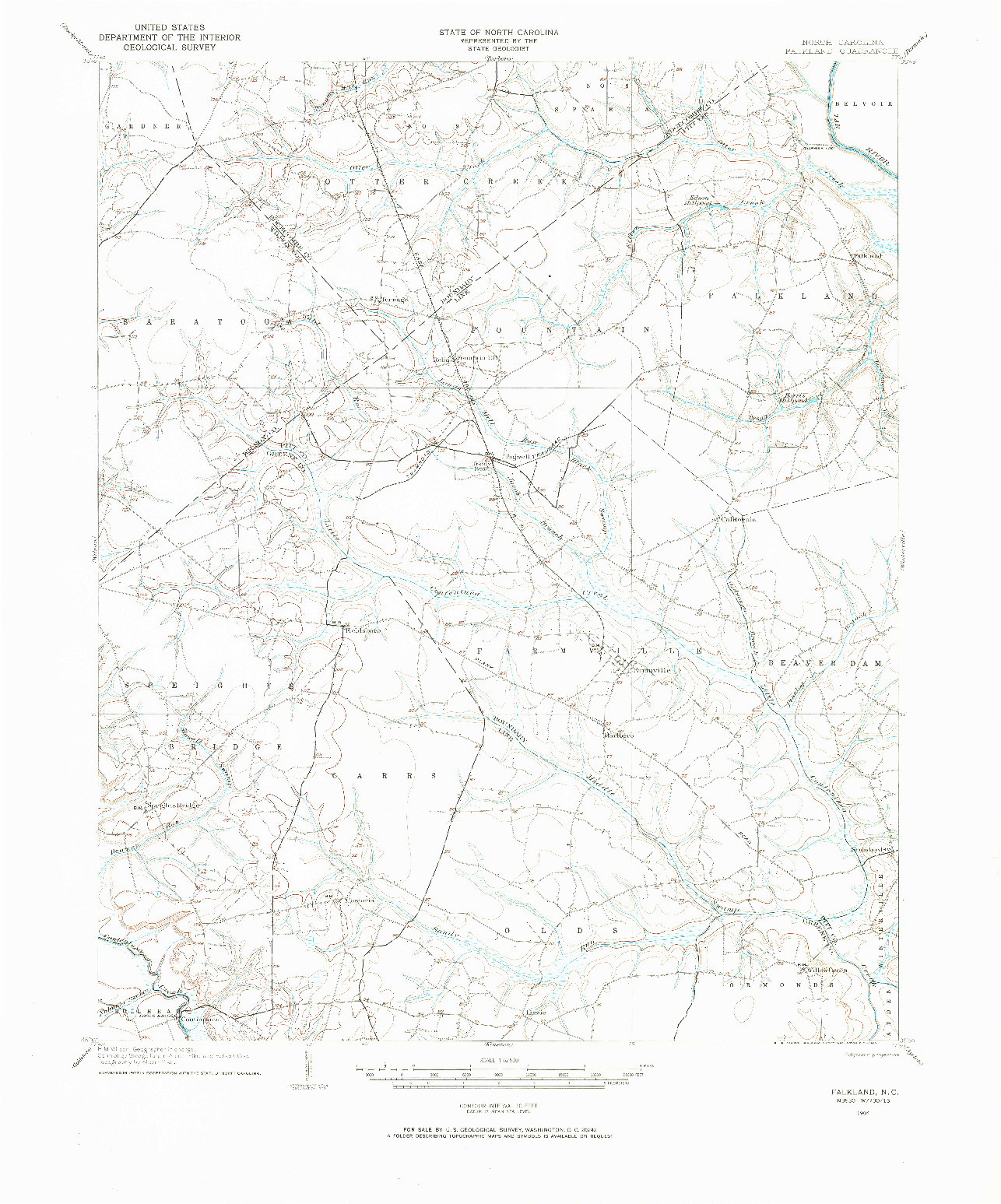 USGS 1:62500-SCALE QUADRANGLE FOR FALKLAND, NC 1904