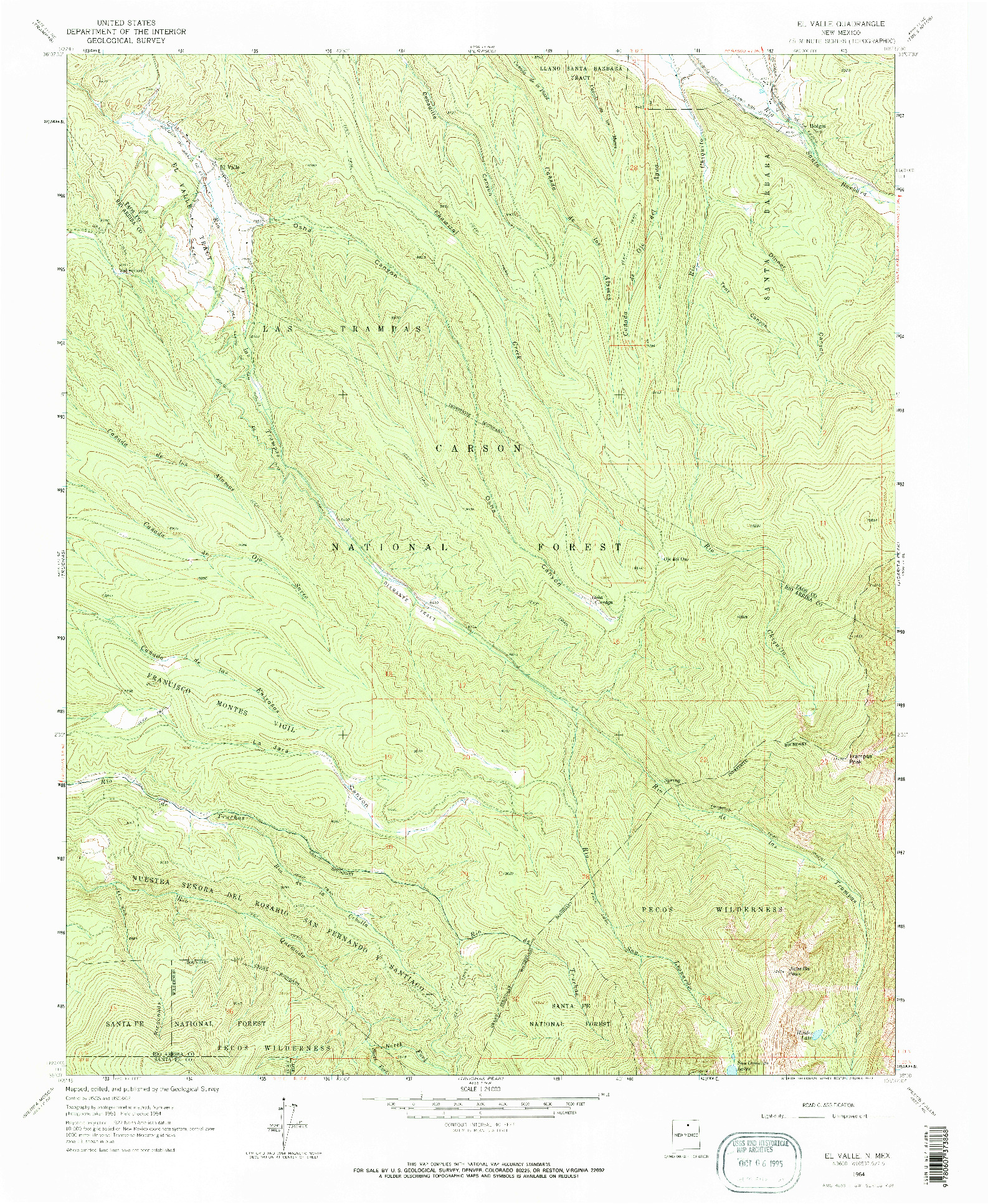 USGS 1:24000-SCALE QUADRANGLE FOR EL VALLE, NM 1964