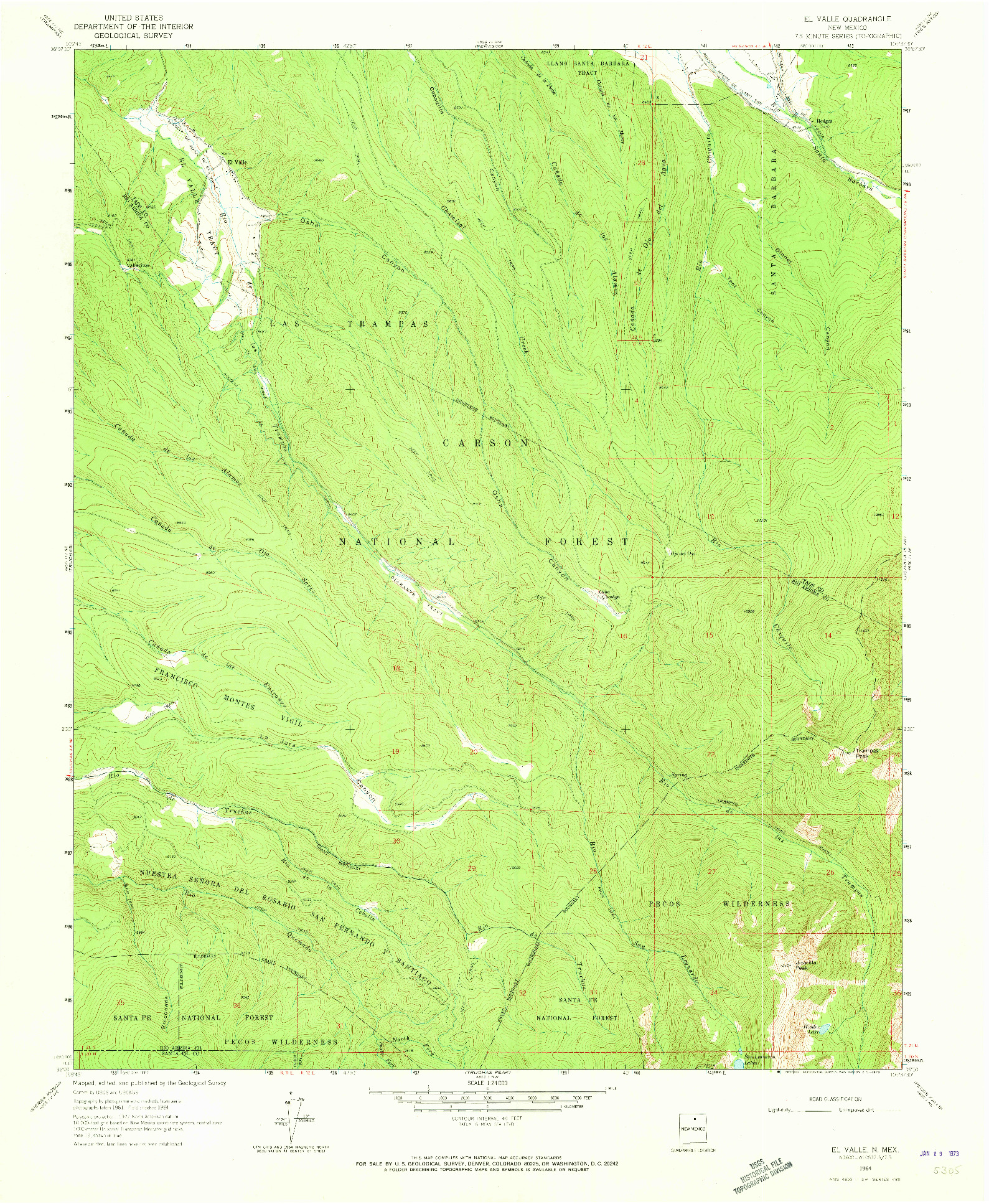 USGS 1:24000-SCALE QUADRANGLE FOR EL VALLE, NM 1964