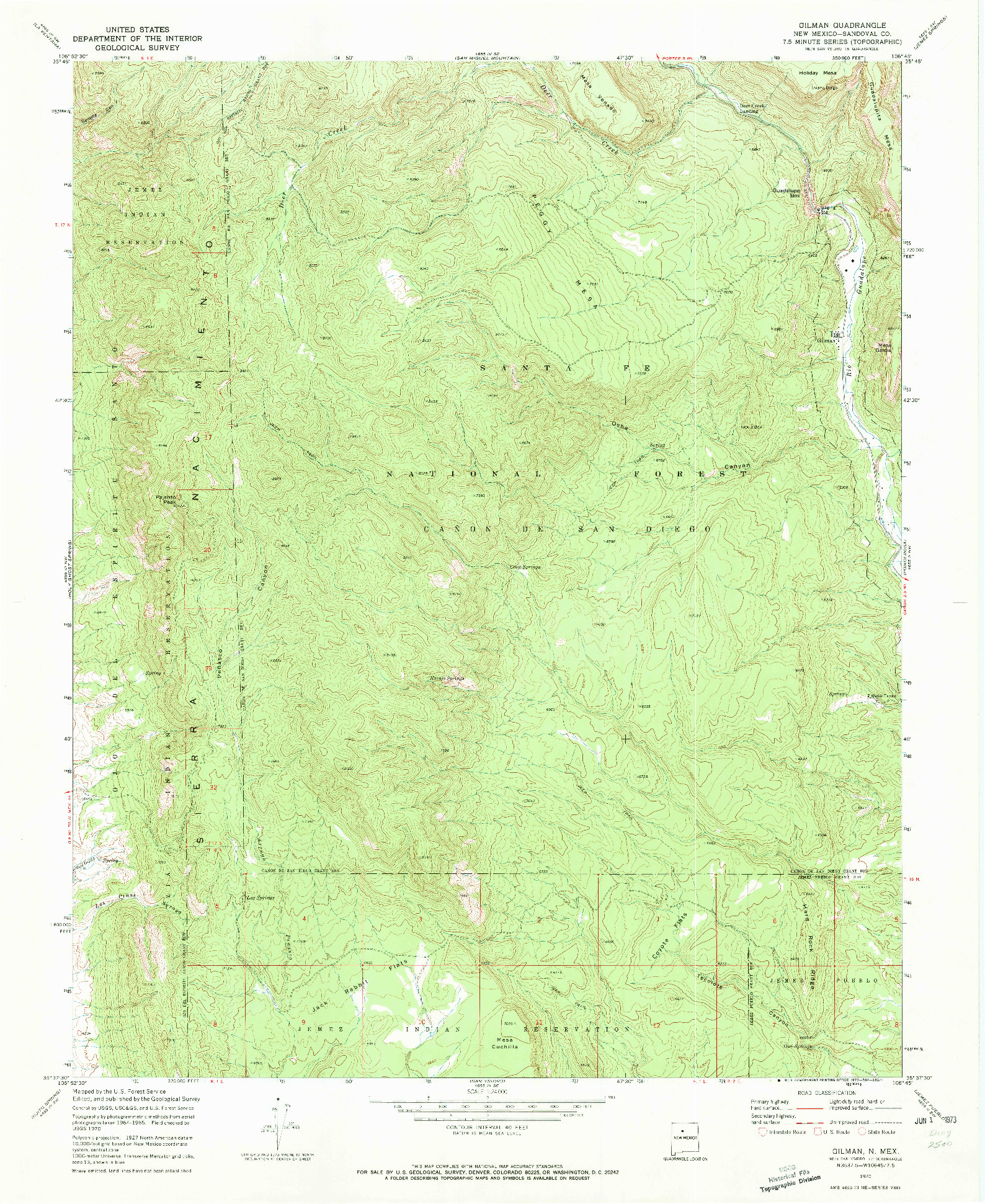 USGS 1:24000-SCALE QUADRANGLE FOR GILMAN, NM 1970