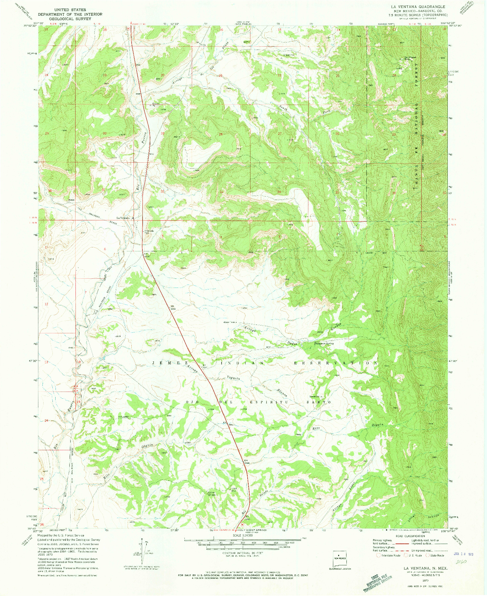 USGS 1:24000-SCALE QUADRANGLE FOR LA VENTANA, NM 1970