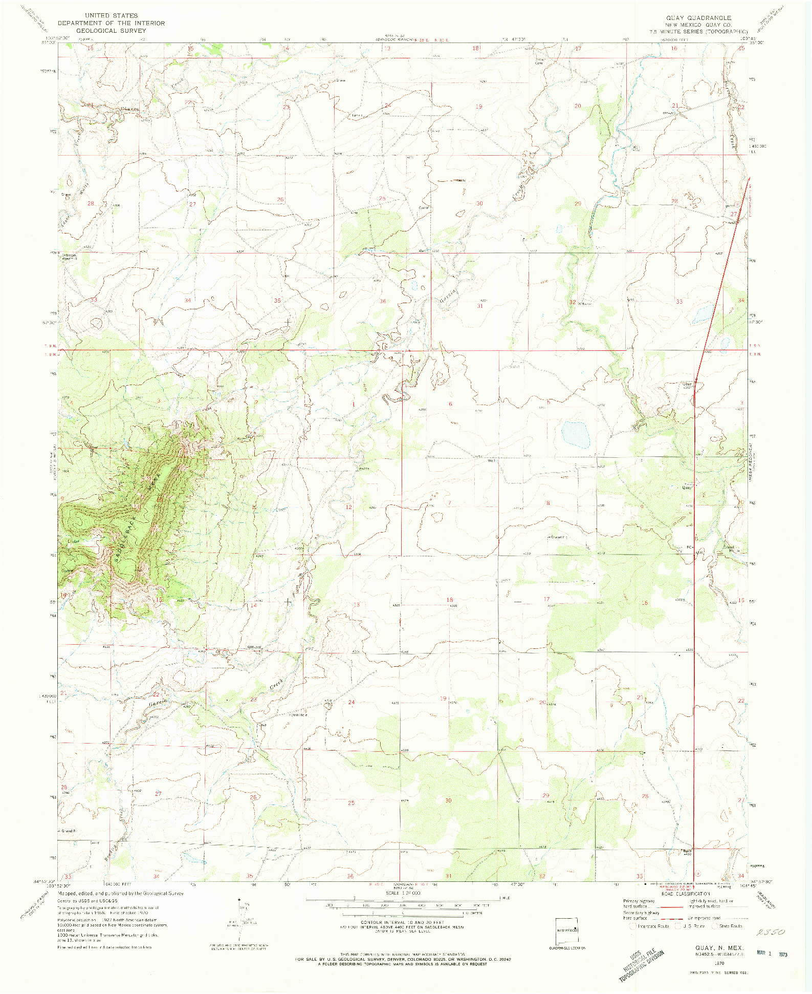 USGS 1:24000-SCALE QUADRANGLE FOR QUAY, NM 1970