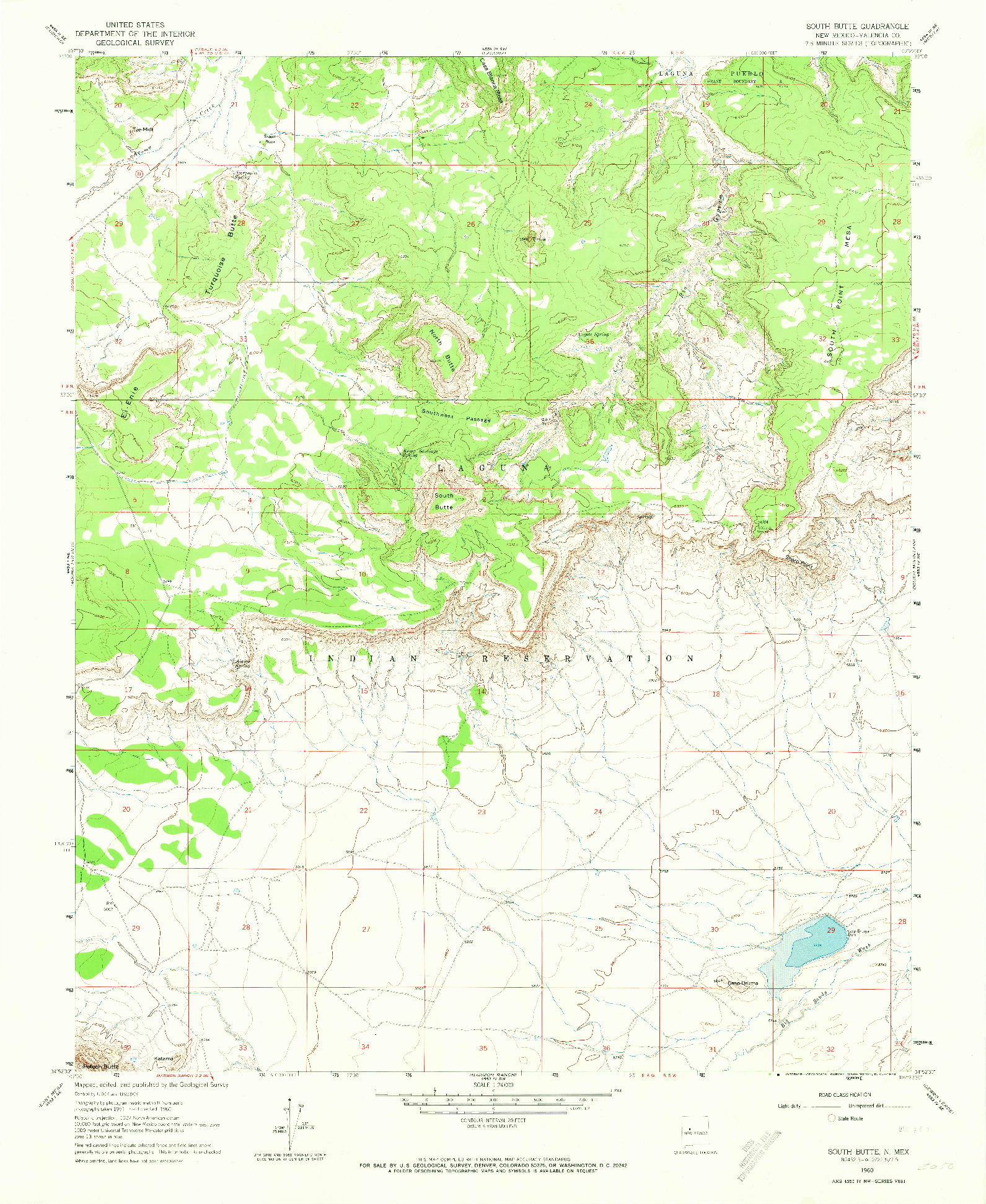 USGS 1:24000-SCALE QUADRANGLE FOR SOUTH BUTTE, NM 1960