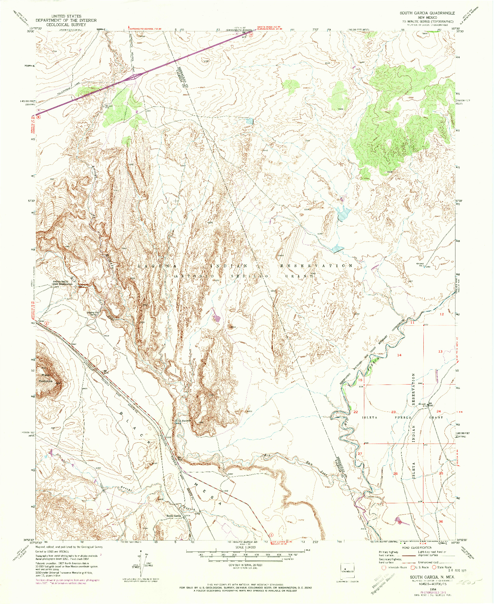 USGS 1:24000-SCALE QUADRANGLE FOR SOUTH GARCIA, NM 1954