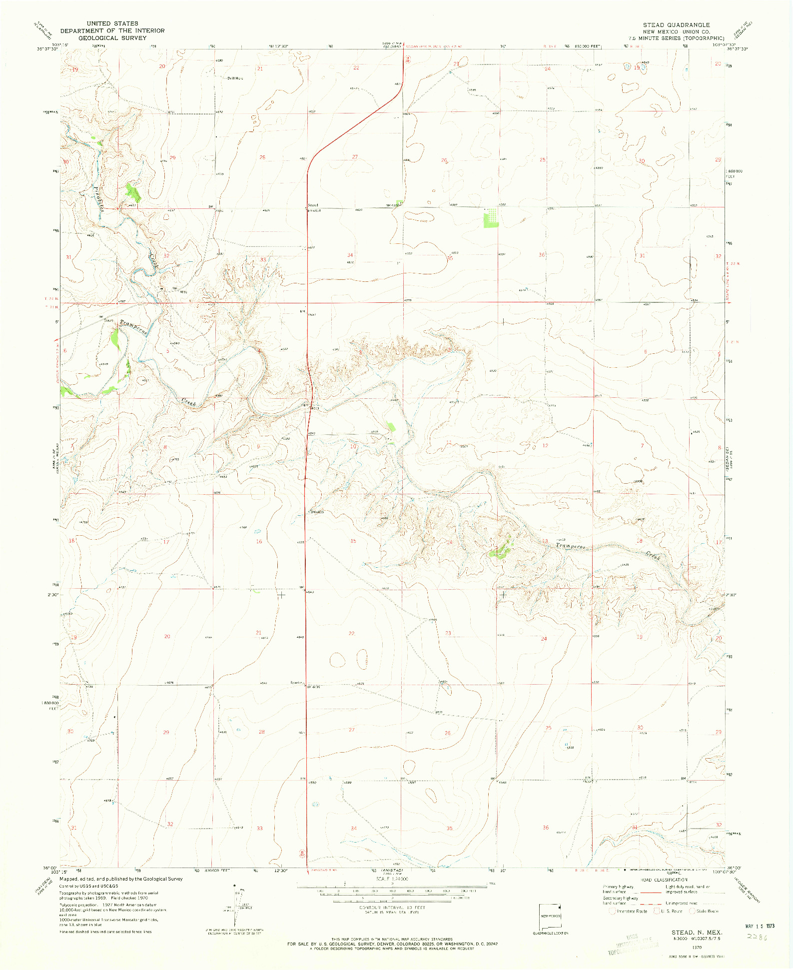 USGS 1:24000-SCALE QUADRANGLE FOR STEAD, NM 1970