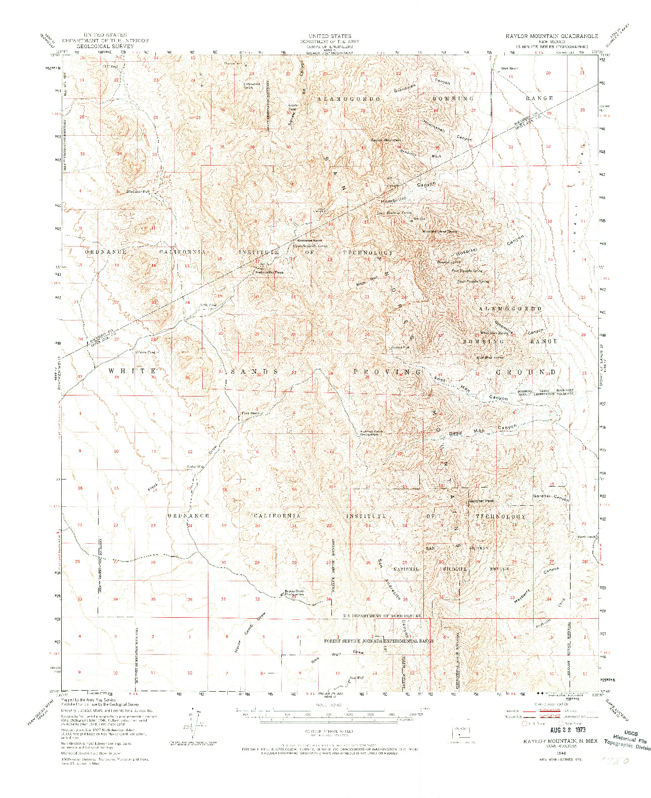 USGS 1:62500-SCALE QUADRANGLE FOR KAYLOR MOUNTAIN, NM 1948