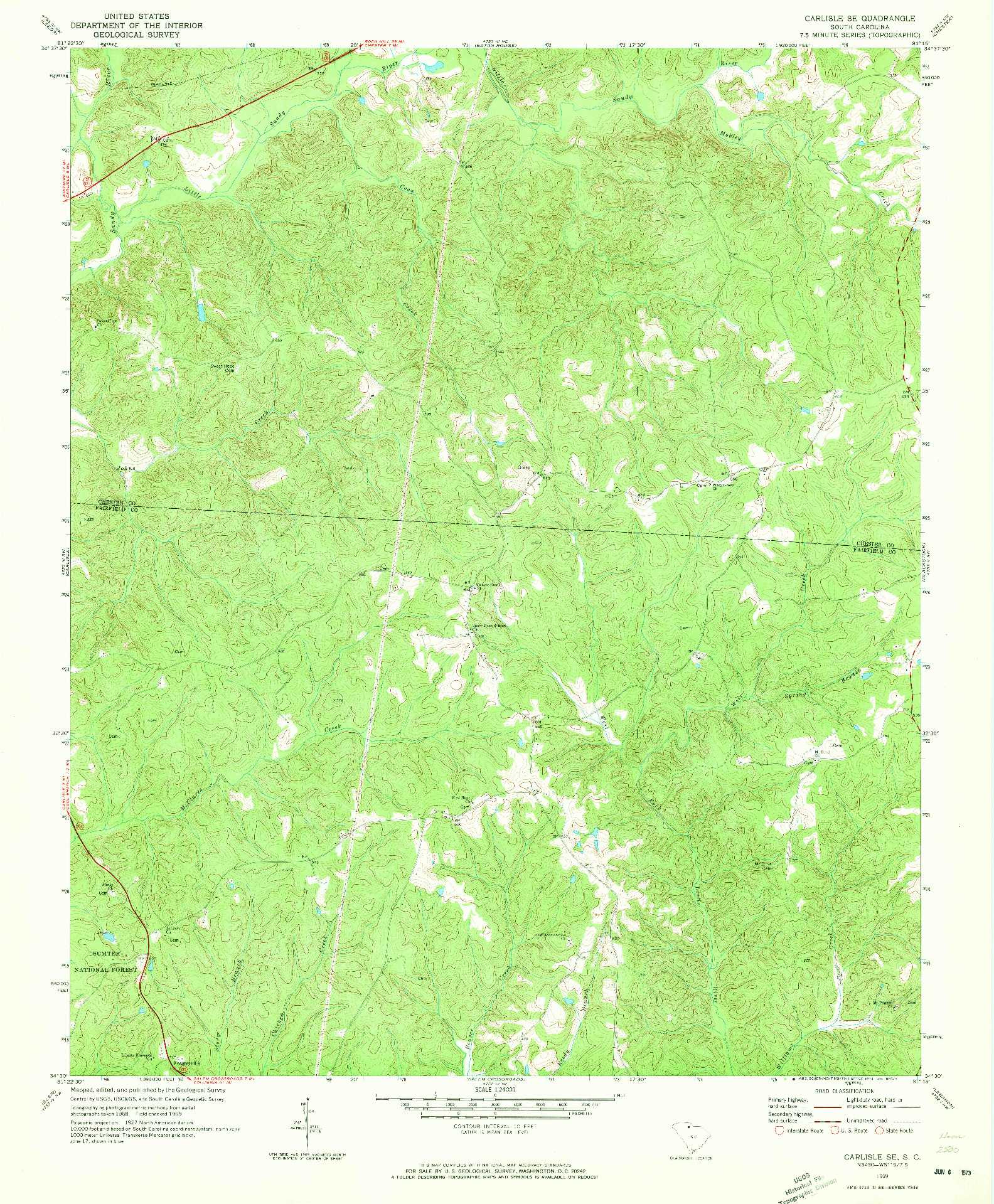 USGS 1:24000-SCALE QUADRANGLE FOR CARLISLE SE, SC 1969