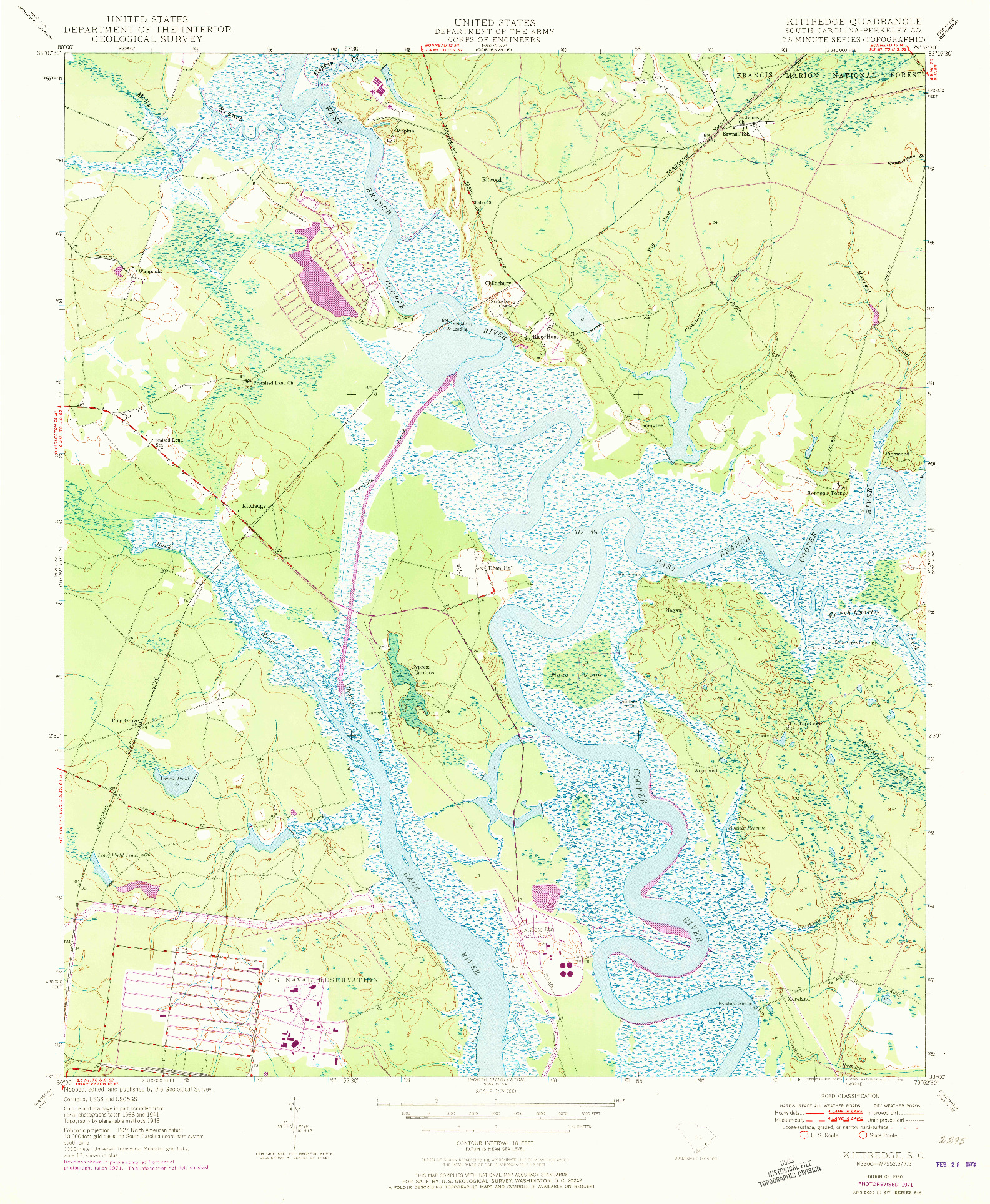 USGS 1:24000-SCALE QUADRANGLE FOR KITTREDGE, SC 1950