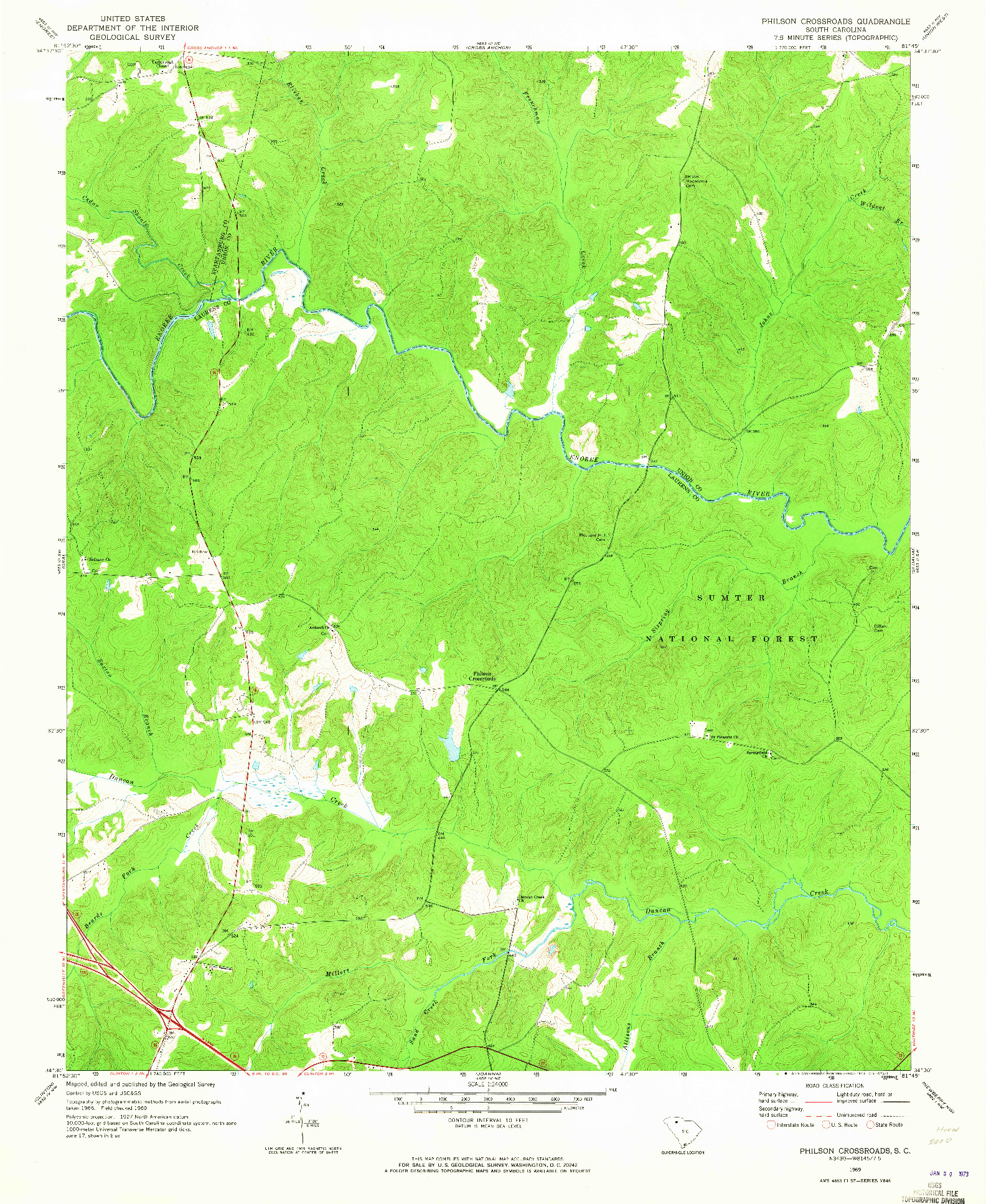 USGS 1:24000-SCALE QUADRANGLE FOR PHILSON CROSSROADS, SC 1969