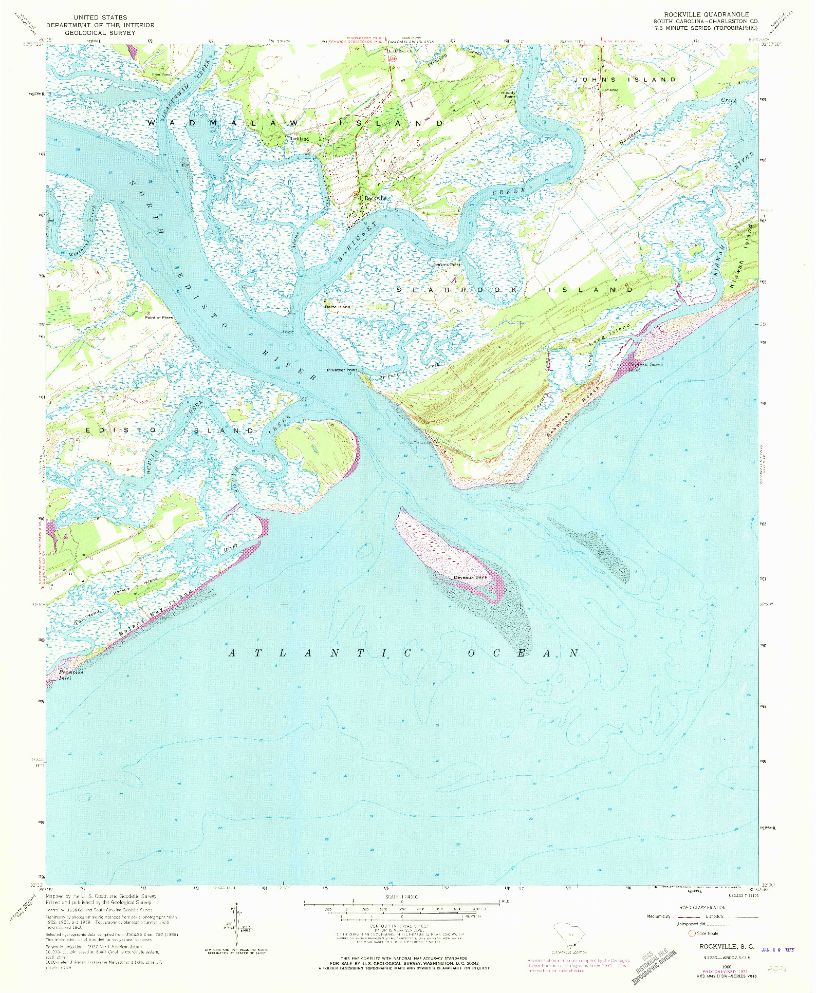 USGS 1:24000-SCALE QUADRANGLE FOR ROCKVILLE, SC 1960