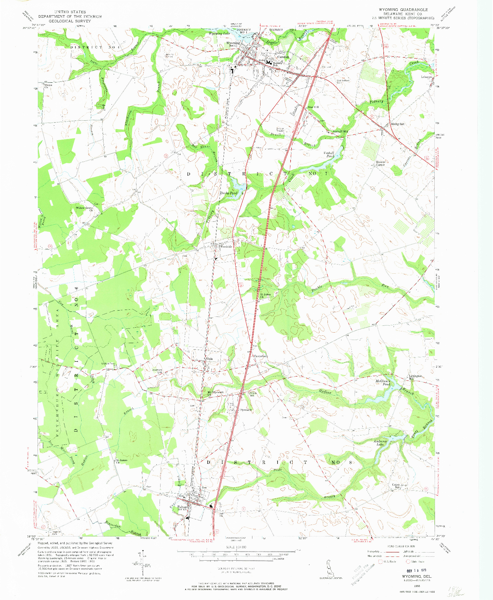 USGS 1:24000-SCALE QUADRANGLE FOR WYOMING, DE 1956