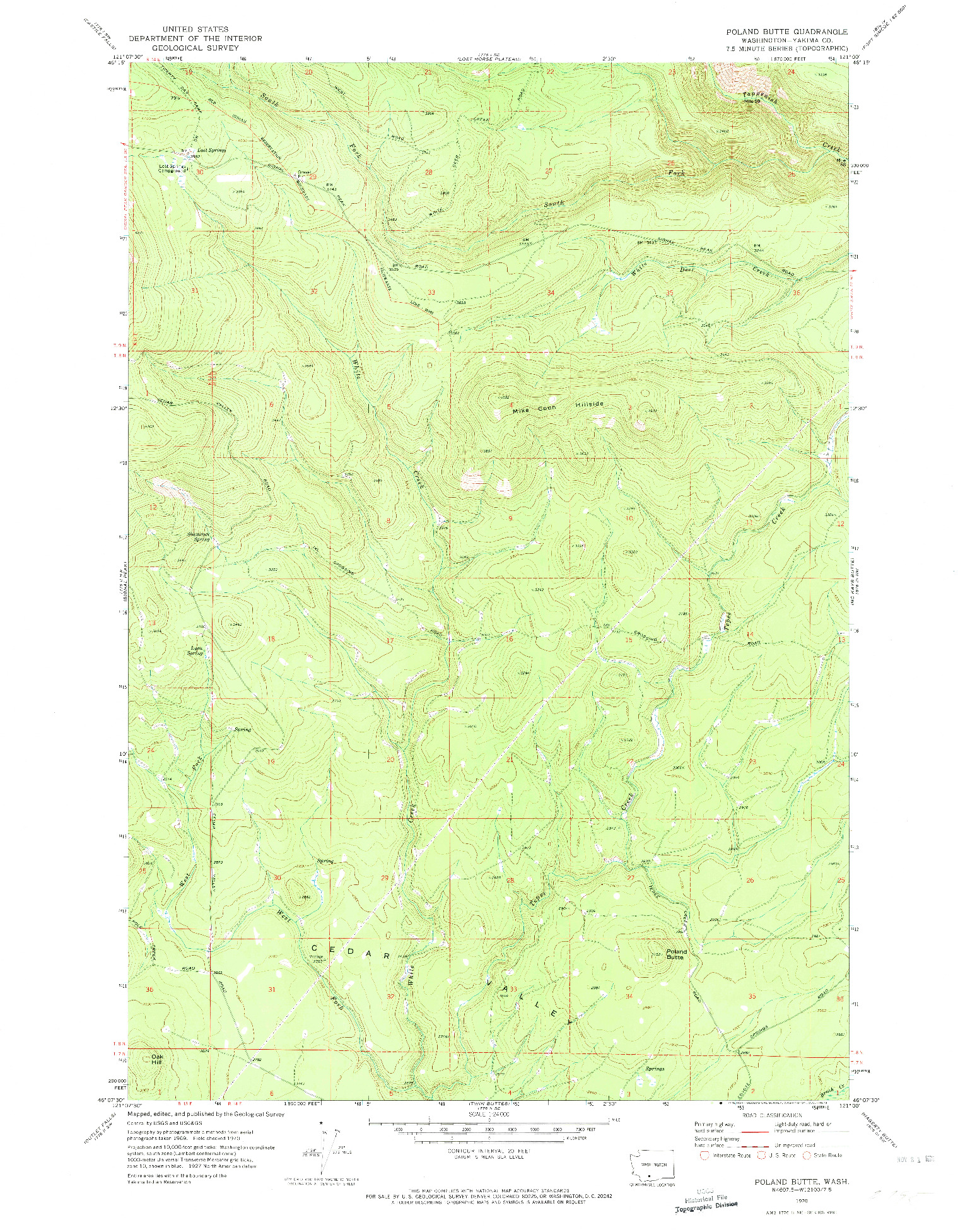 USGS 1:24000-SCALE QUADRANGLE FOR POLAND BUTTE, WA 1970