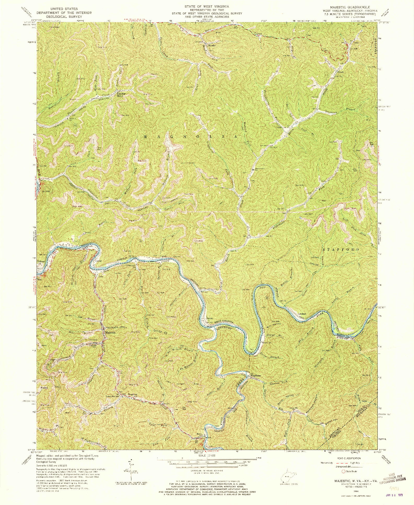 USGS 1:24000-SCALE QUADRANGLE FOR MAJESTIC, WV 1964