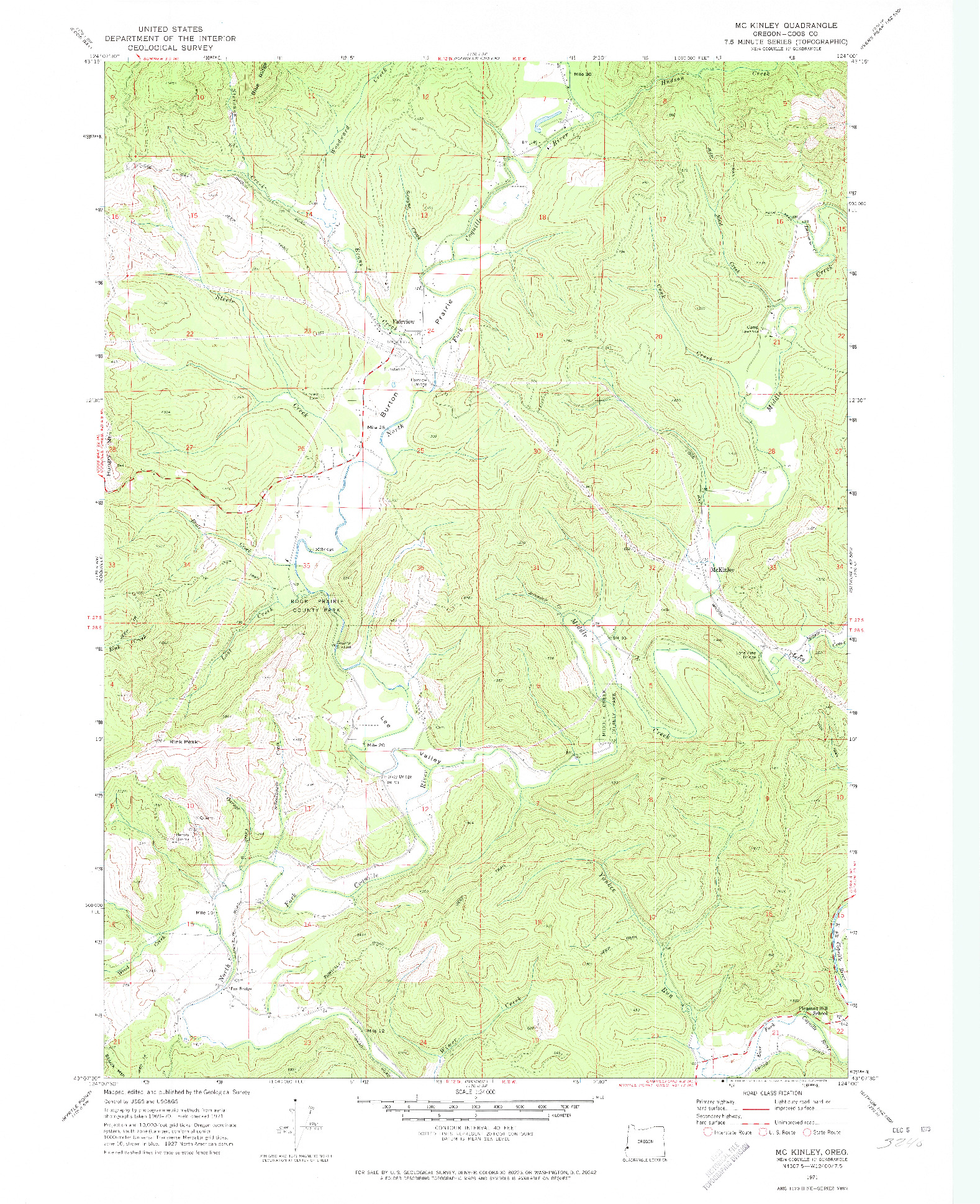 USGS 1:24000-SCALE QUADRANGLE FOR MC KINLEY, OR 1971