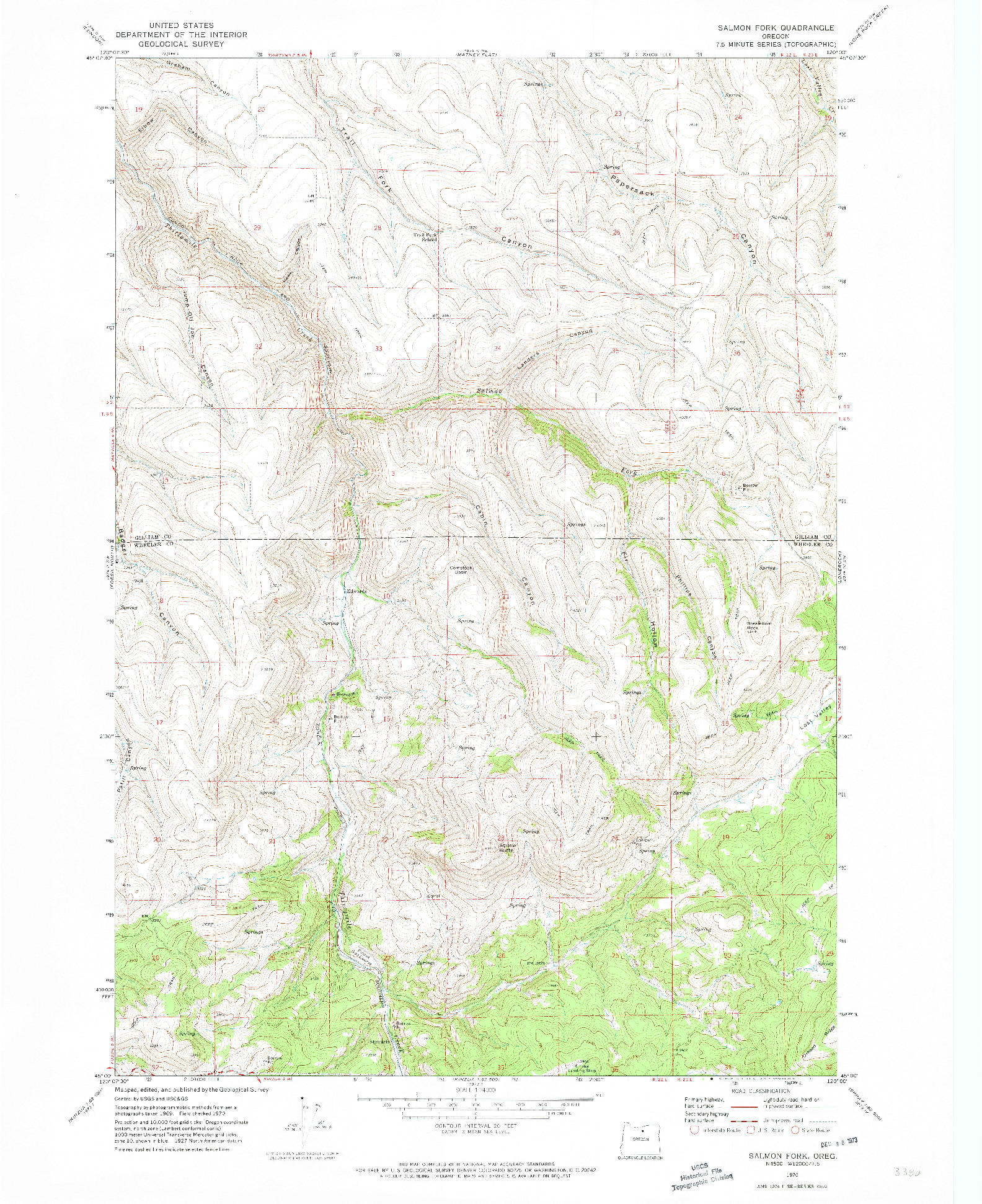 USGS 1:24000-SCALE QUADRANGLE FOR SALMON FORK, OR 1970