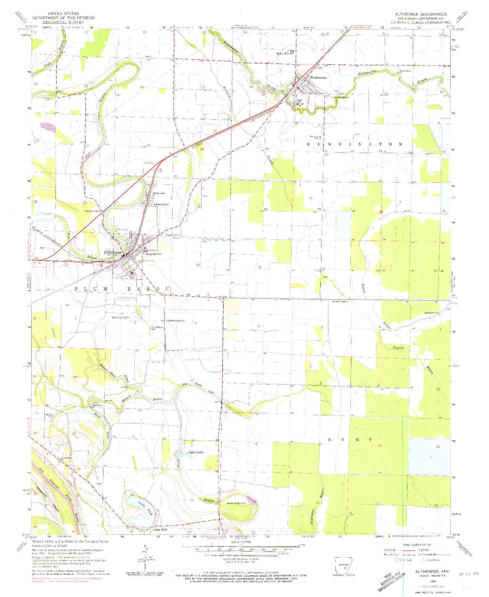 USGS 1:24000-SCALE QUADRANGLE FOR ALTHEIMER, AR 1964